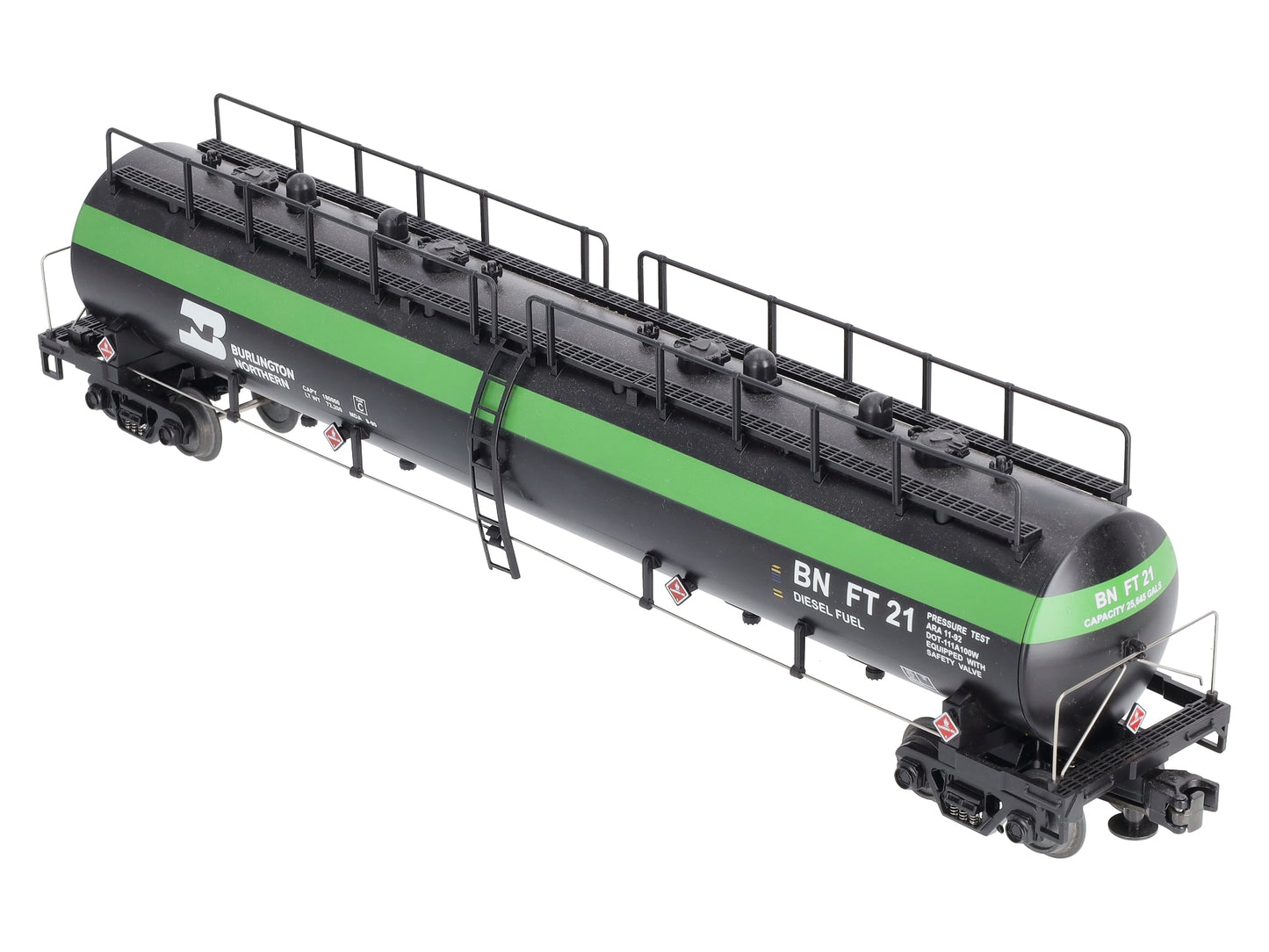MTH 20-90014A O Burlington Northern 20K 4-Compartment Tank Car #21 EX/Box