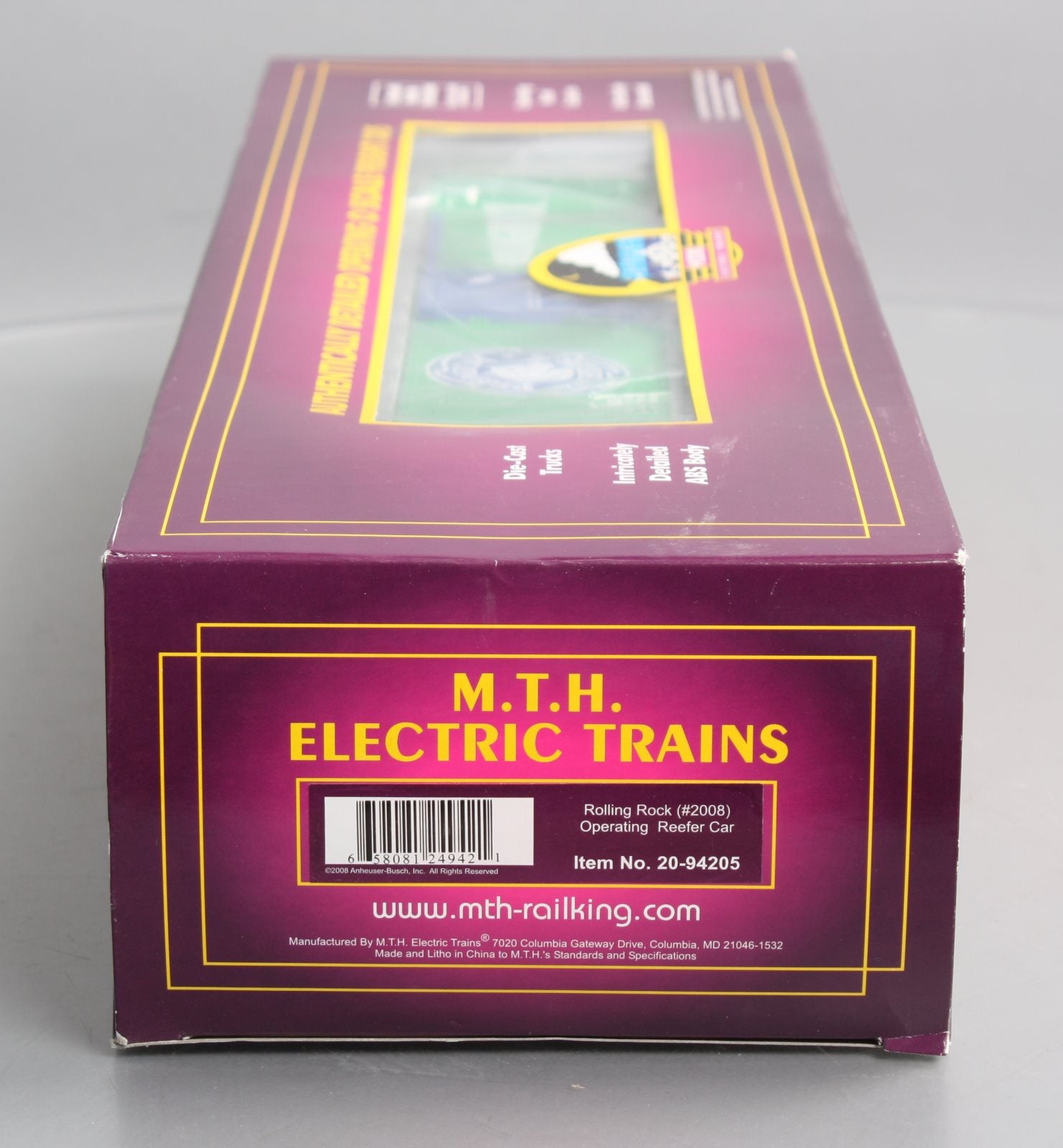 MTH 20-94205 O Rolling Rock Operating Reefer Car #2008