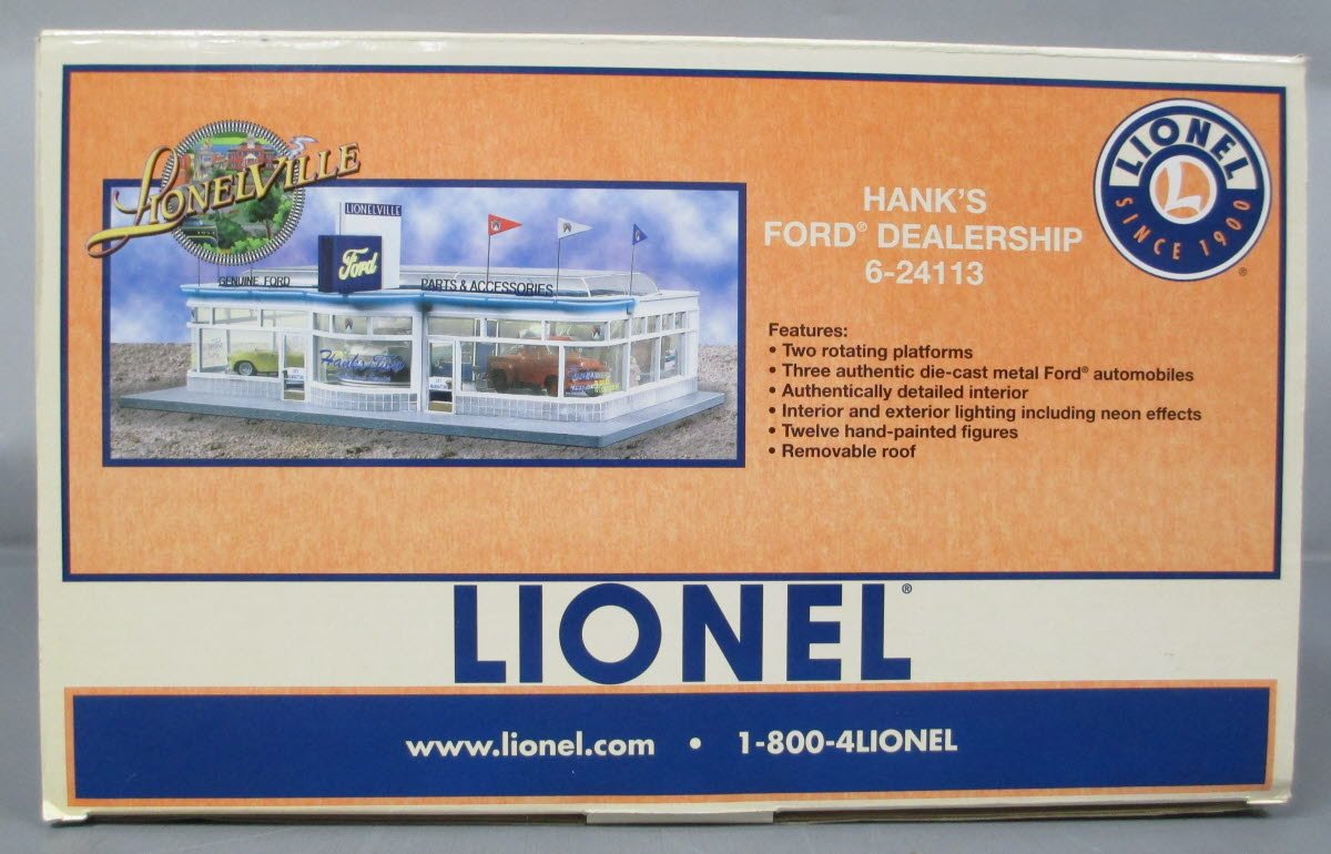 Lionel 6-24113 O Gauge Hank's Lionelville Ford Auto Dealership LN/Box