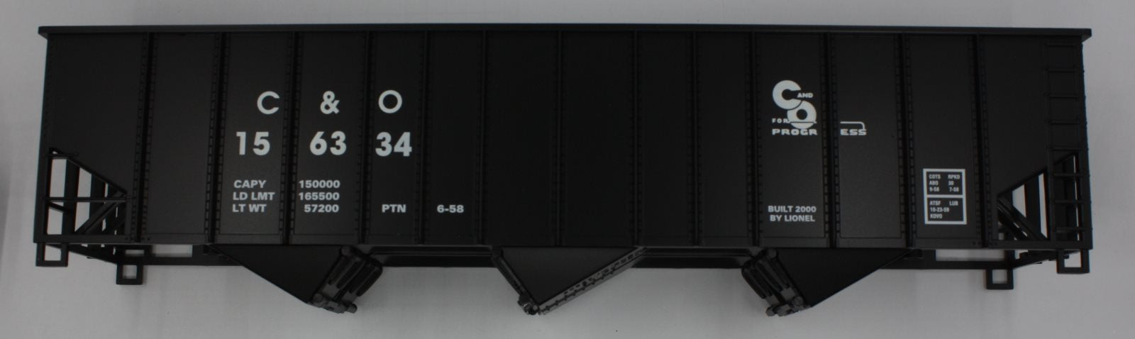 Lionel 17152-7 #156334 C&O 3-Bay Hopper Shell