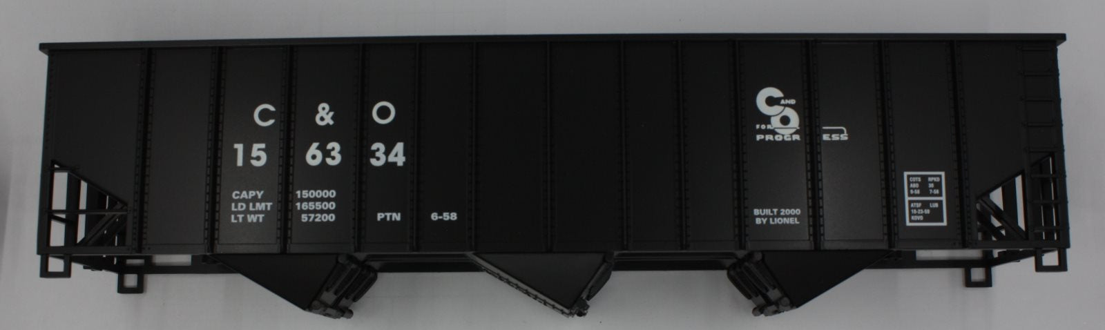Lionel 17152-7 #156334 C&O 3-Bay Hopper Shell