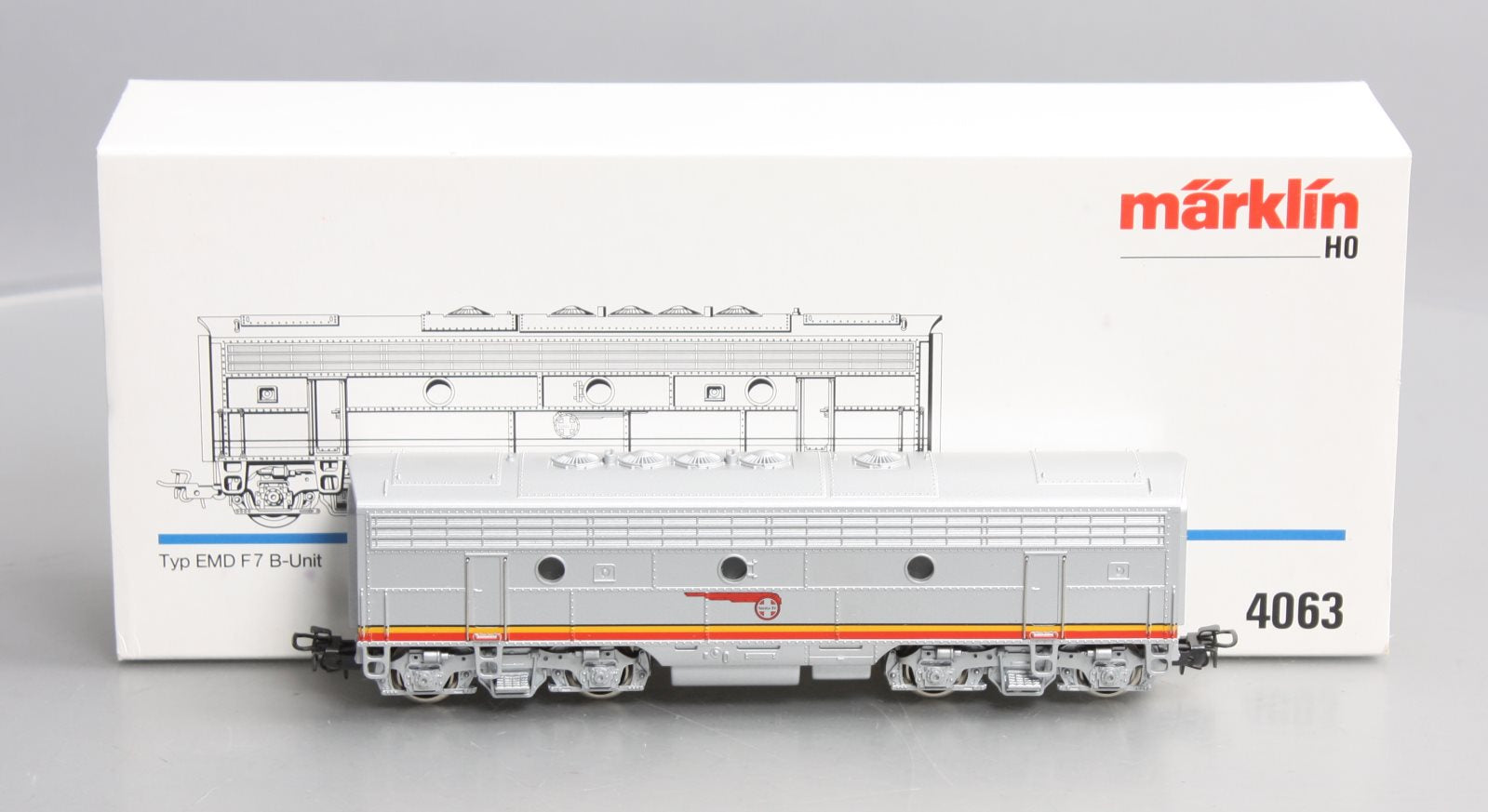 Marklin 4063 HO Santa Fe EMD F-7  B Unit Diesel Locomotive LN/Box