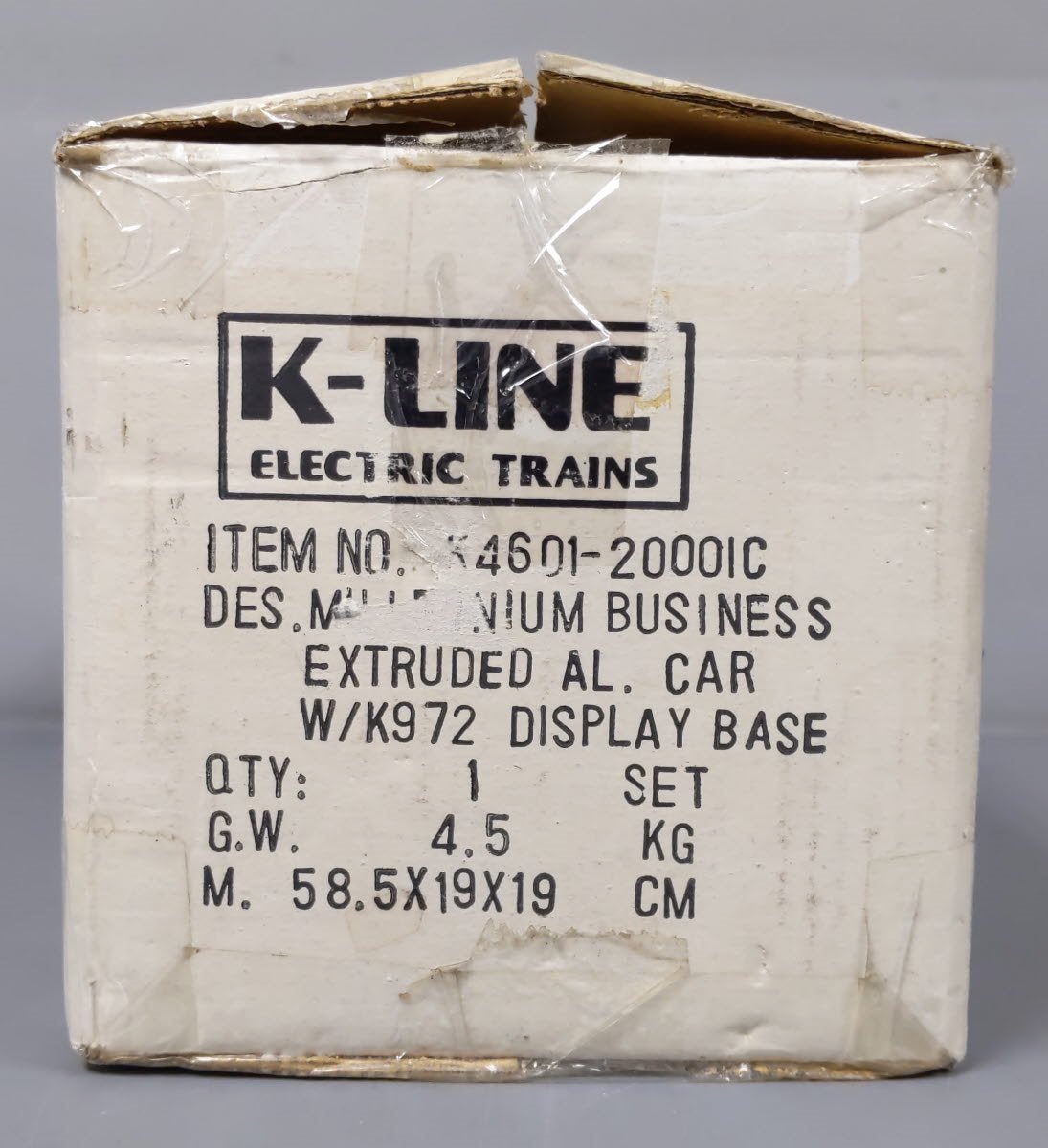 K-Line K4601-20001C O Millennium Aluminum Club Car #2000/2001 w/Display Base LN/Box