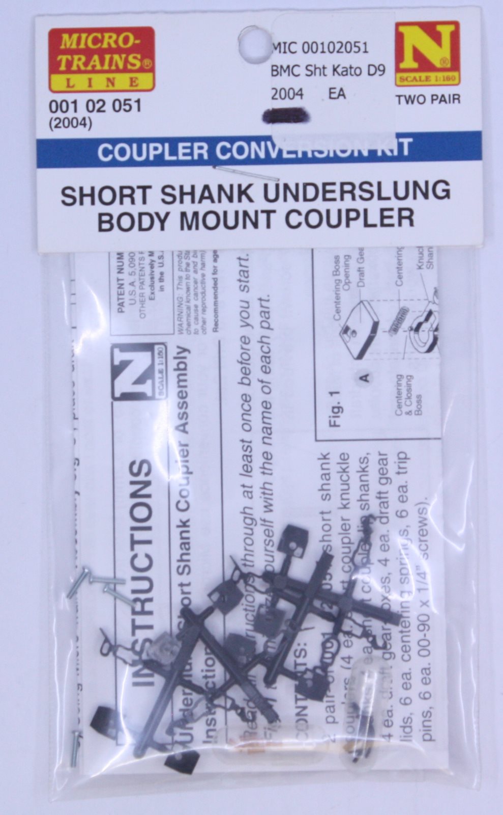 MicroTrains 00102051 N Coupler Conversion Kit Kato SD40-2 (2 Pairs)
