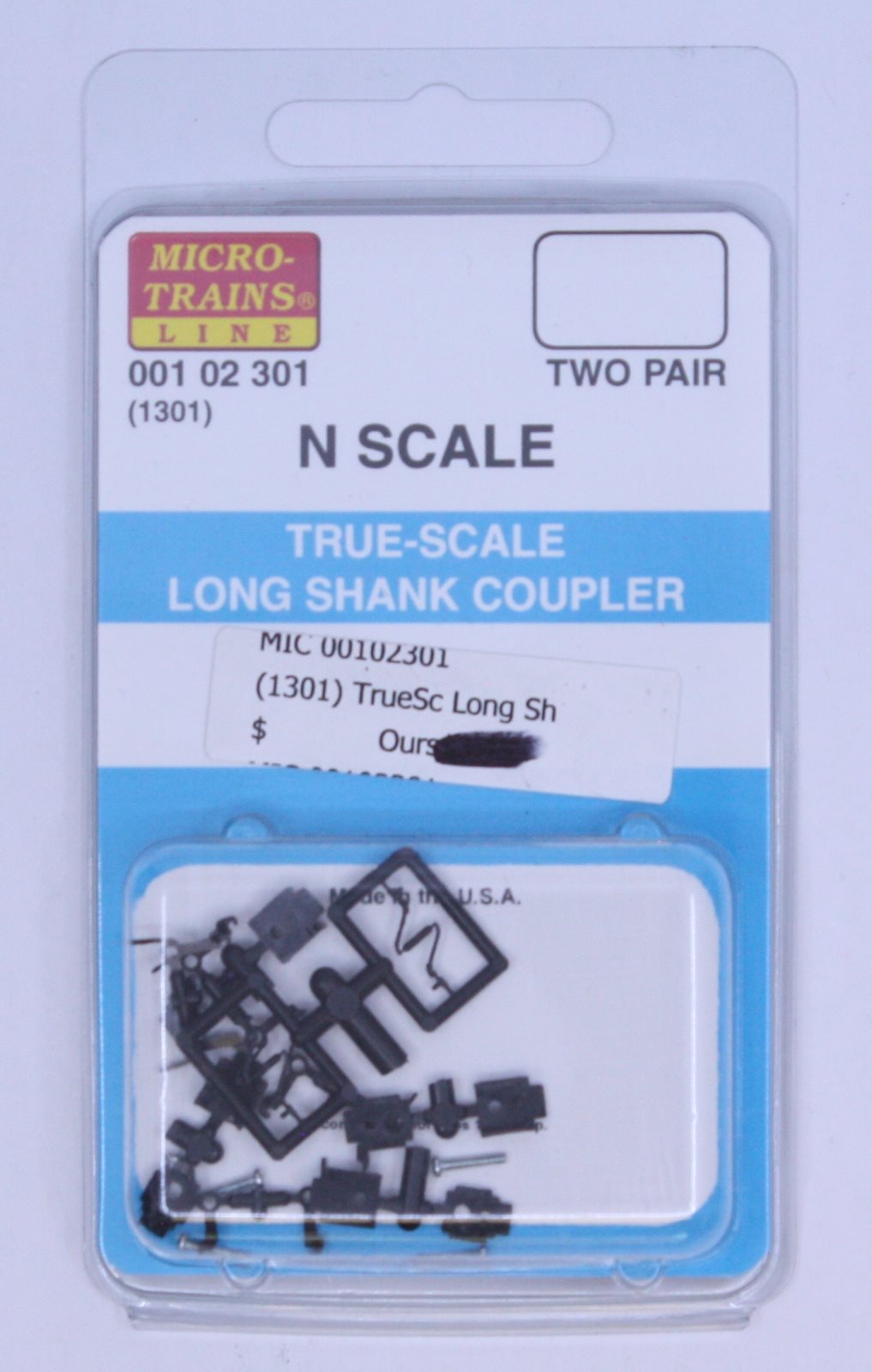 MicroTrains 00102301 N Black Long Shank True-Scale Coupler (Pack of 4)