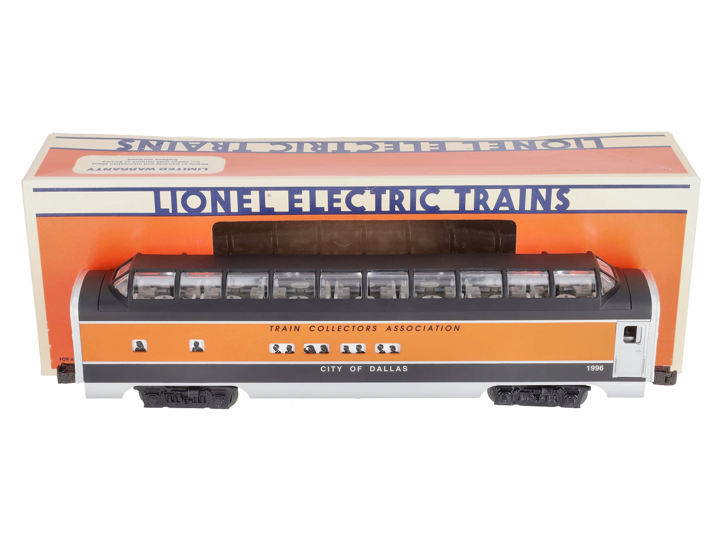 Lionel 6-52085 O Gauge 1996 TCA "City of Dallas" Dallas Full Vista Dome Car LN/Box