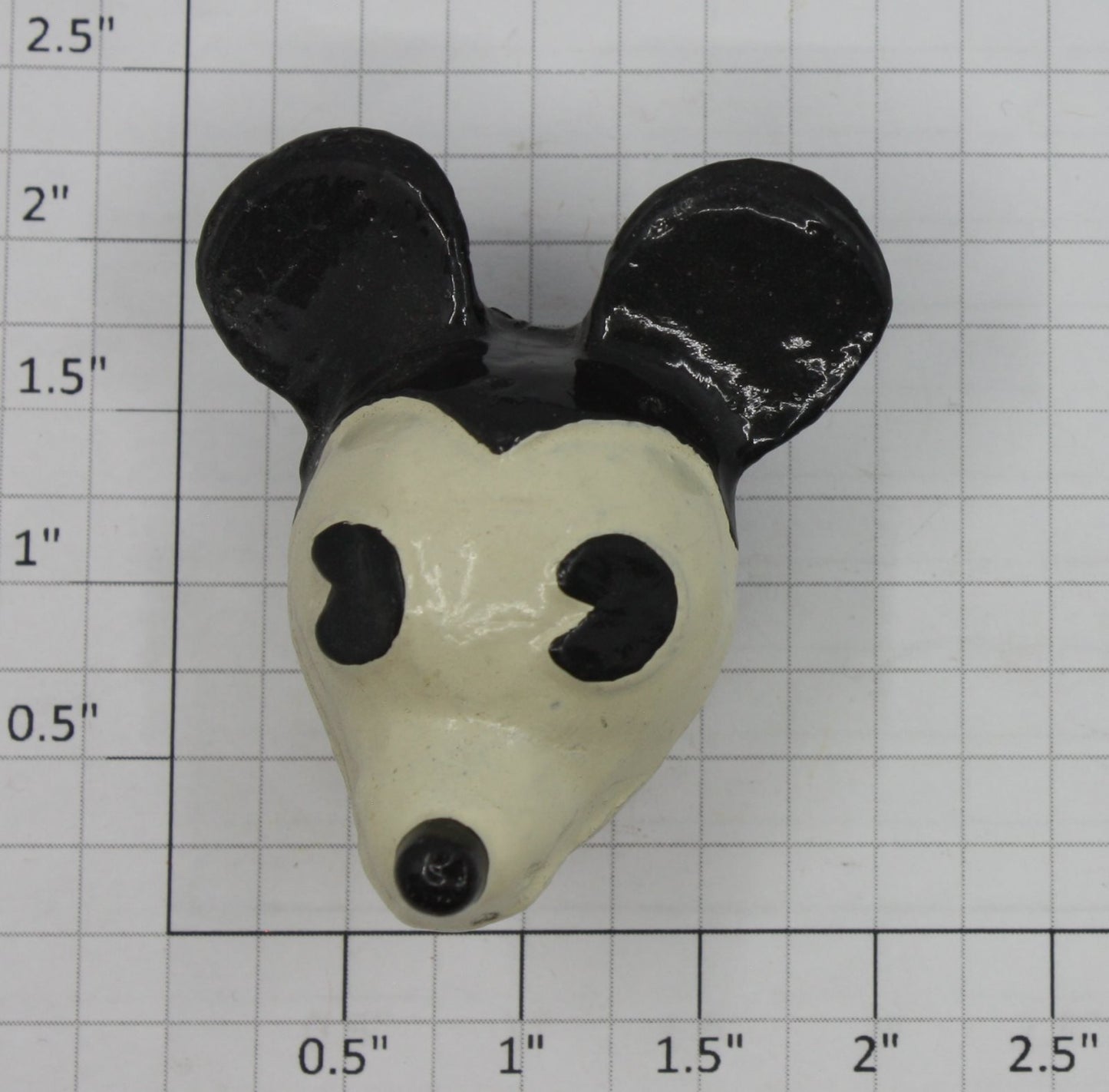 Lionel 1100-161 Prewar Wind-Up Hand Car Plaster Mickey Mouse Head w/ Dowel Hole