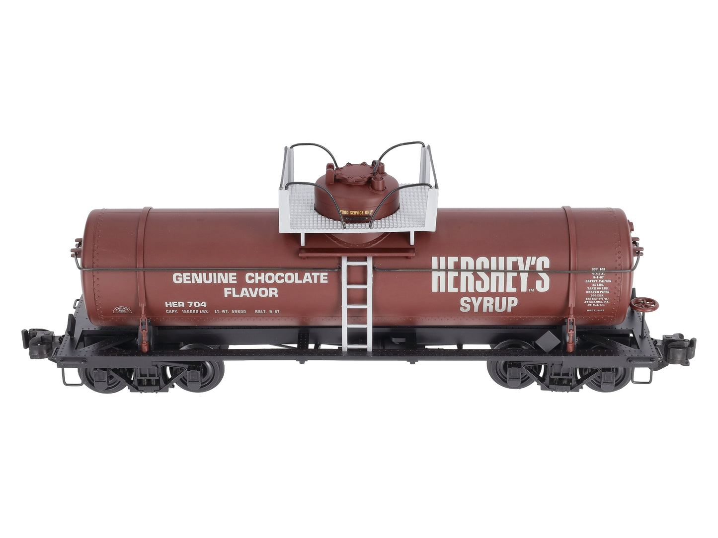 Aristo-Craft 41330 G Scale Hershey Syrup Single Dome Tank Car