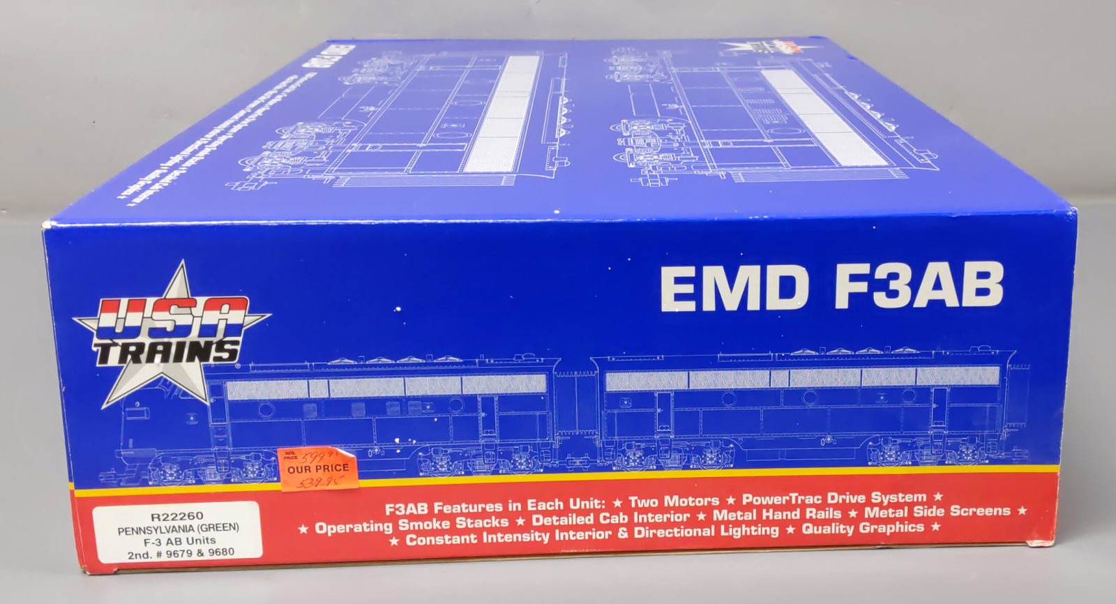 USA Trains 22260 Pennsylvania F-3 AB Unit Powered Diesel Set #9677/9678