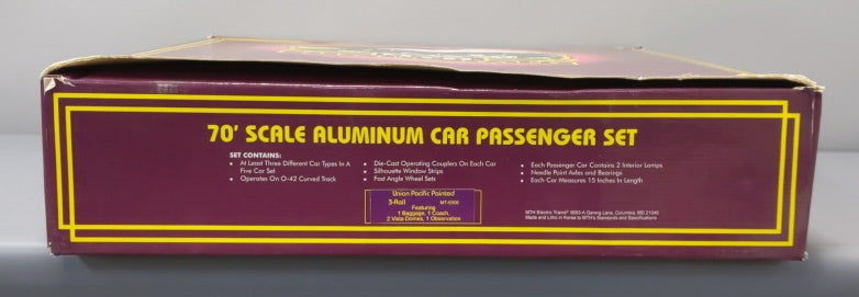 MTH 20-6506 O Gauge Union Pacific 70' Aluminum Passenger 5-Car Set LN/Box