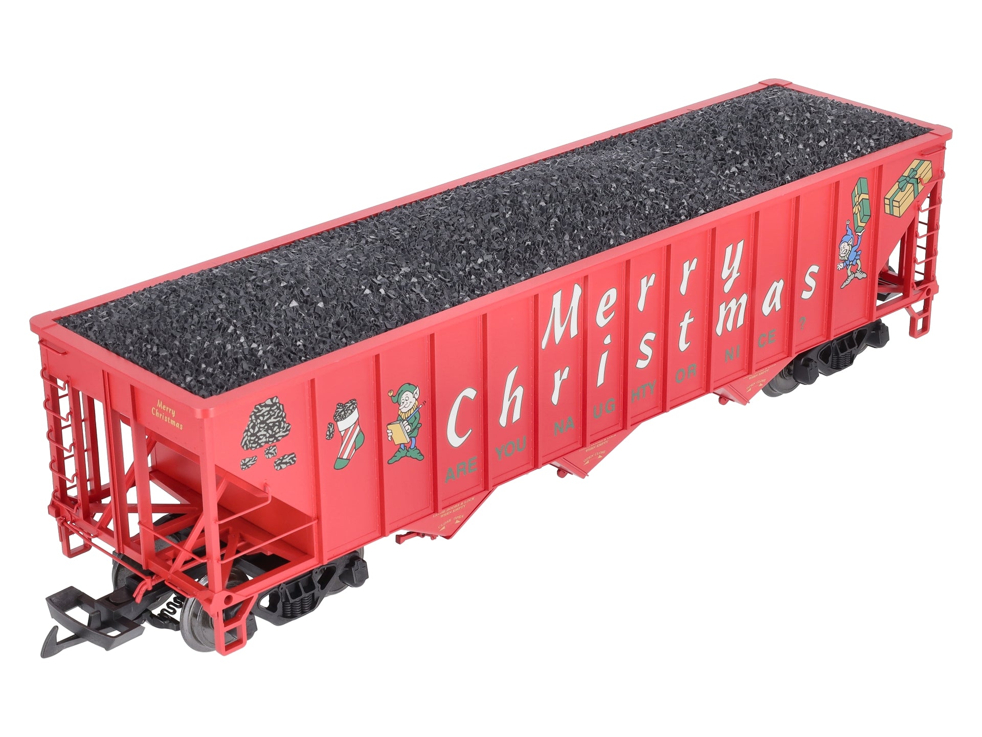 USA Trains 14025 G Christmas 70-Ton 3-Bay Coal Hopper with Coal Load