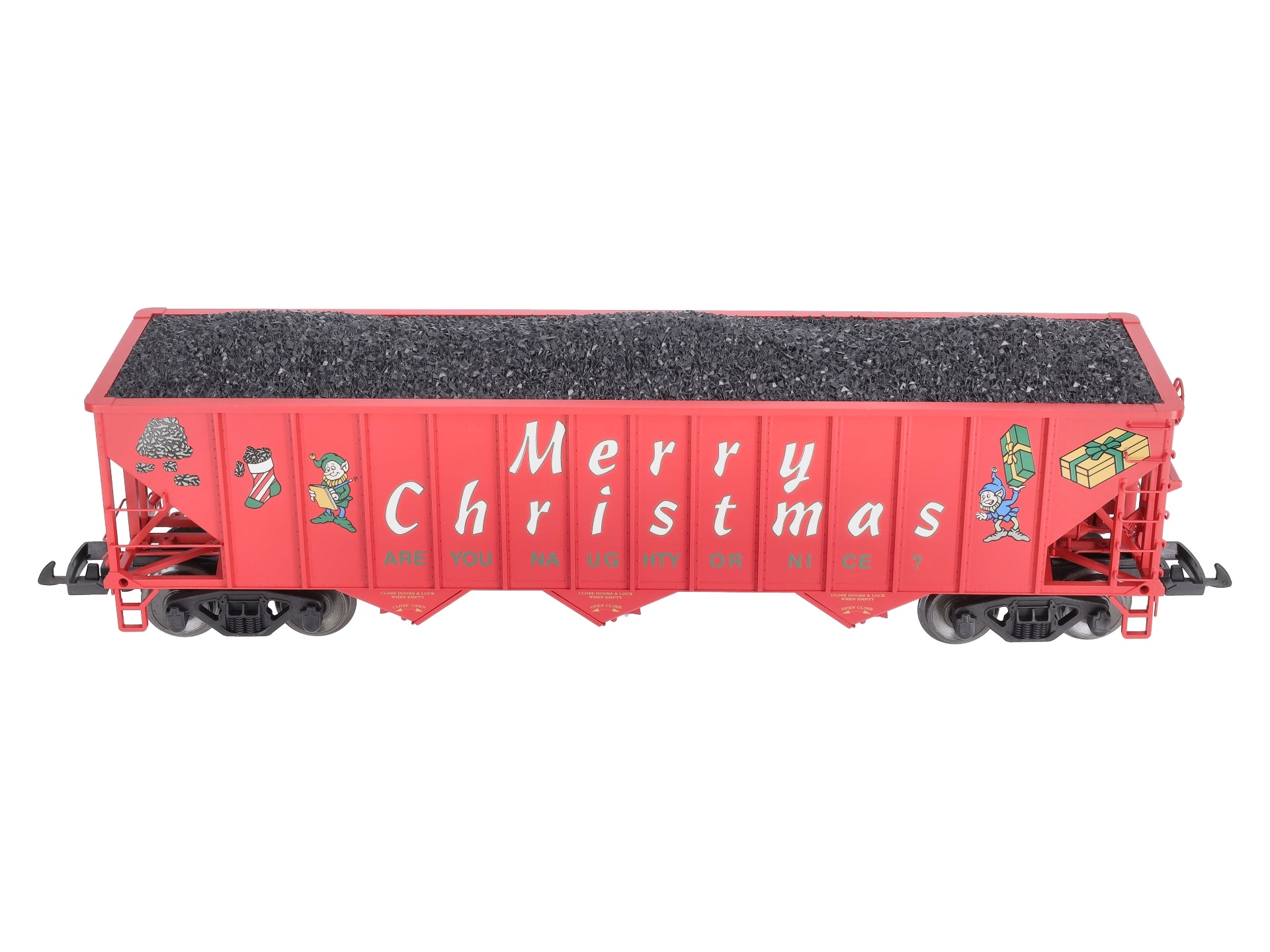 USA Trains 14025 G Christmas 70-Ton 3-Bay Coal Hopper with Coal Load