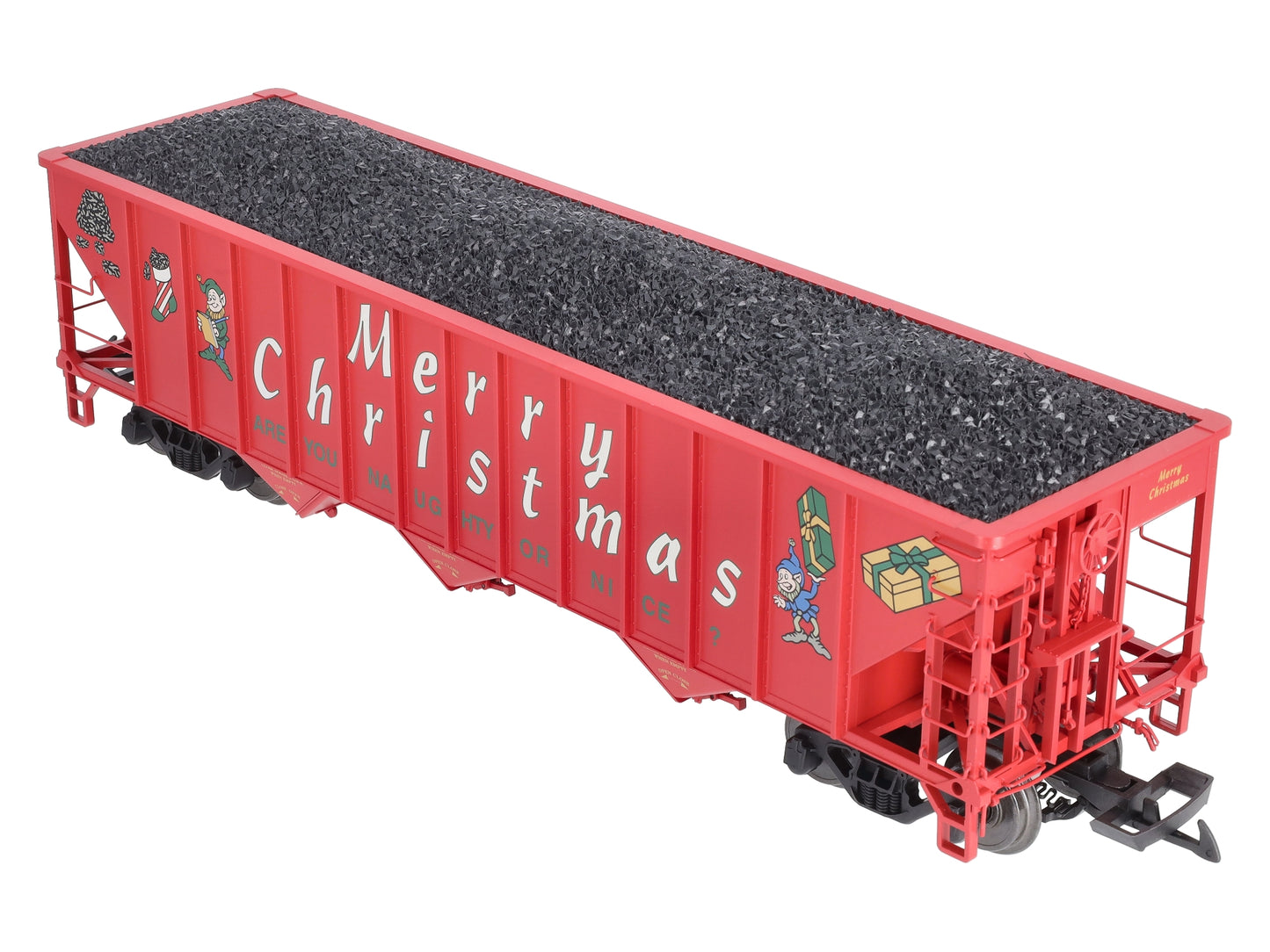 USA Trains 14025 G Christmas 70-Ton 3-Bay Coal Hopper with Coal Load