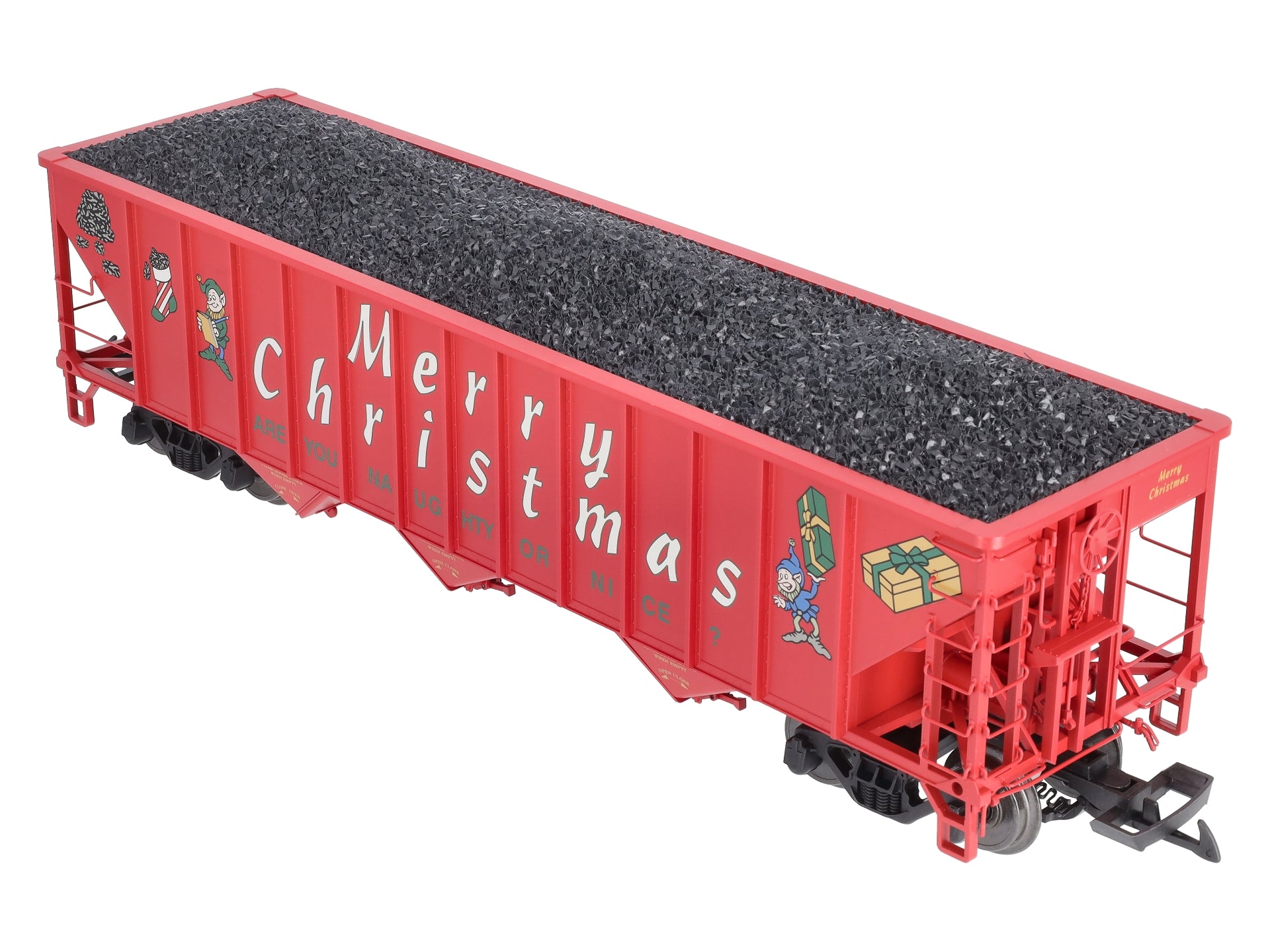 USA Trains 14025 G Christmas 70-Ton 3-Bay Coal Hopper with Coal Load