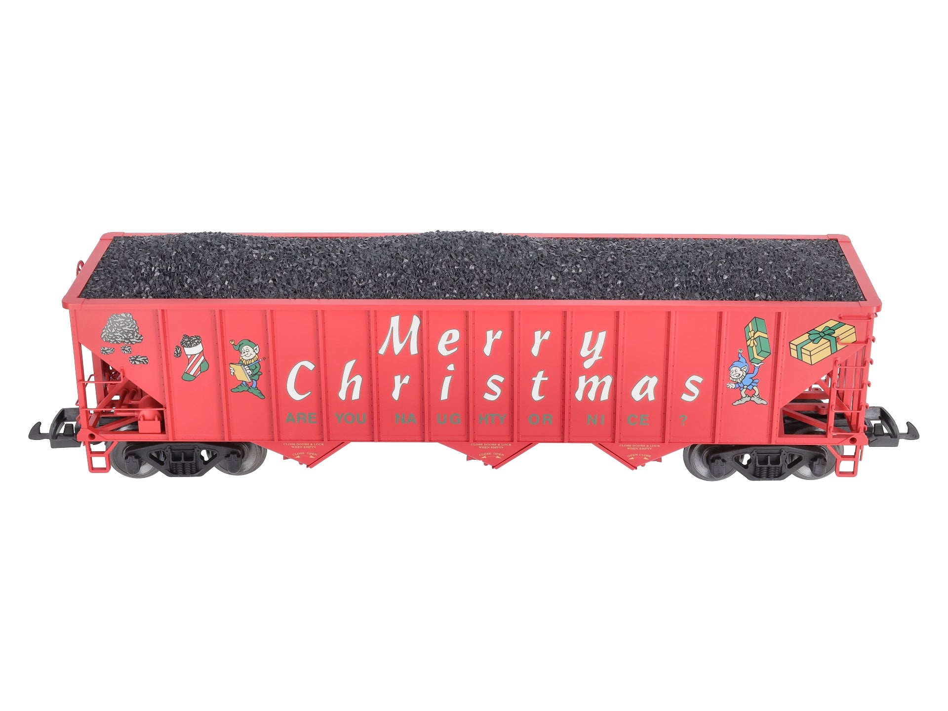 USA Trains 14025 G Christmas 70-Ton 3-Bay Coal Hopper with Coal