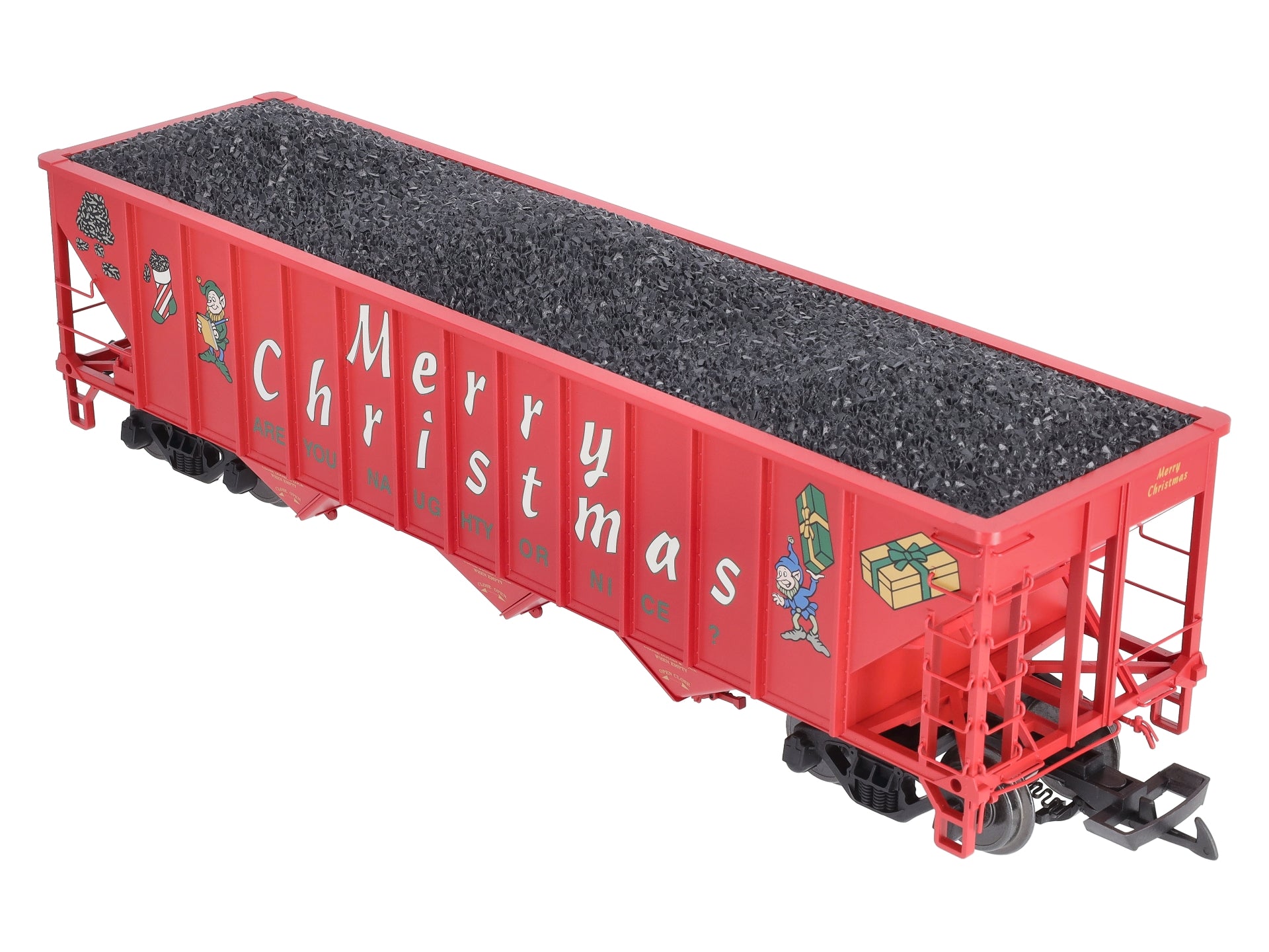 USA Trains 14025 G Christmas 70-Ton 3-Bay Coal Hopper with Coal Load