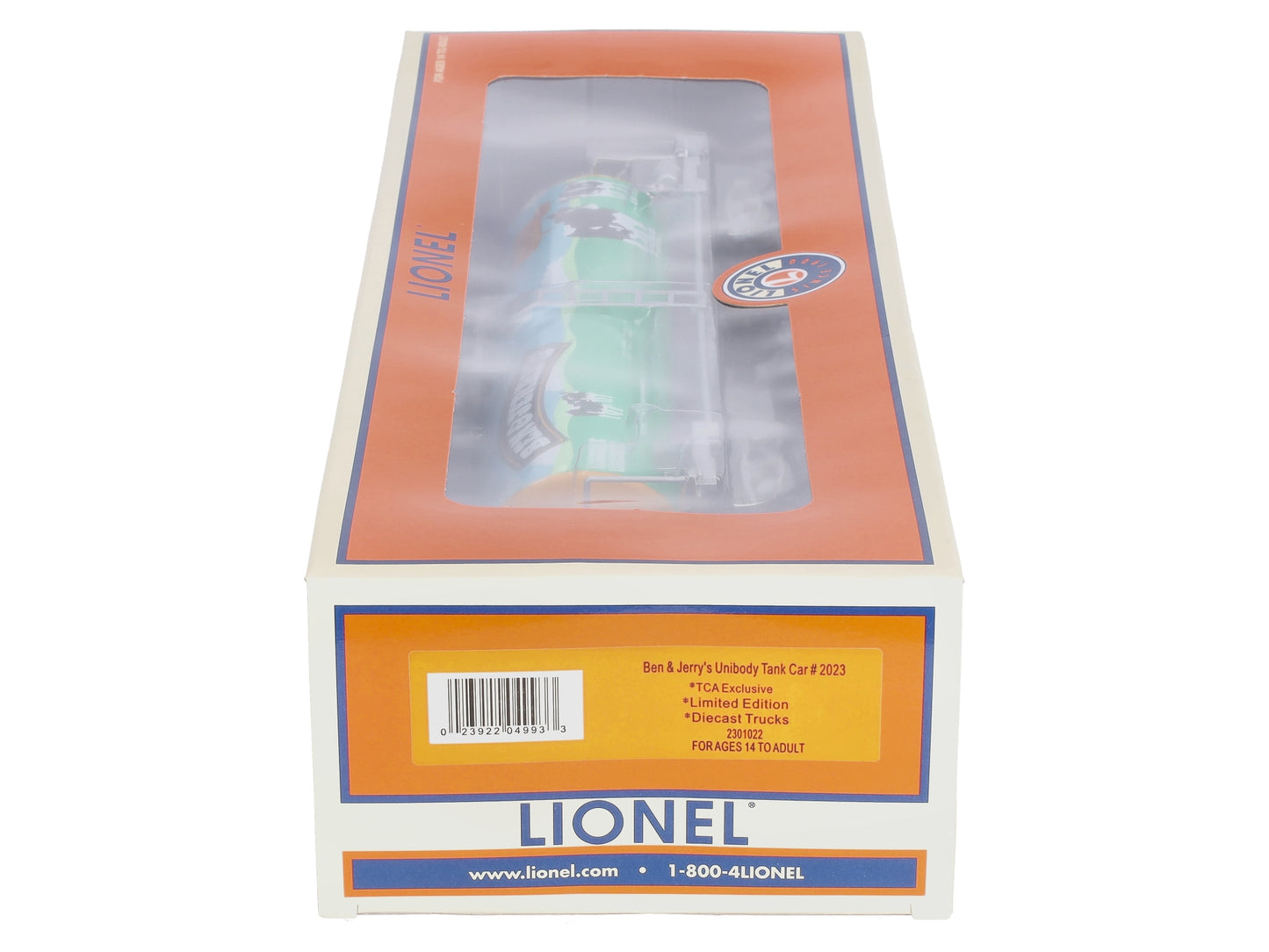 Lionel 2301022 O Gauge TCA Ben & Jerry's Unibody Tank Car #2023 LN/Box