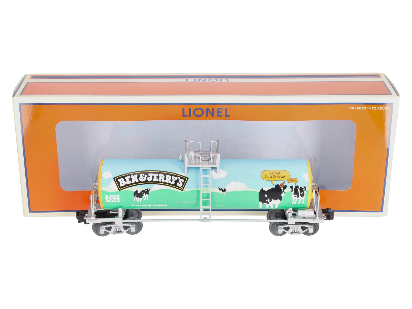 Lionel 2301022 O Gauge TCA Ben & Jerry's Unibody Tank Car #2023 LN/Box