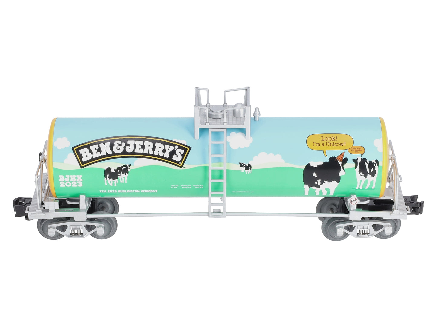 Lionel 2301022 O Gauge TCA Ben & Jerry's Unibody Tank Car #2023 LN/Box
