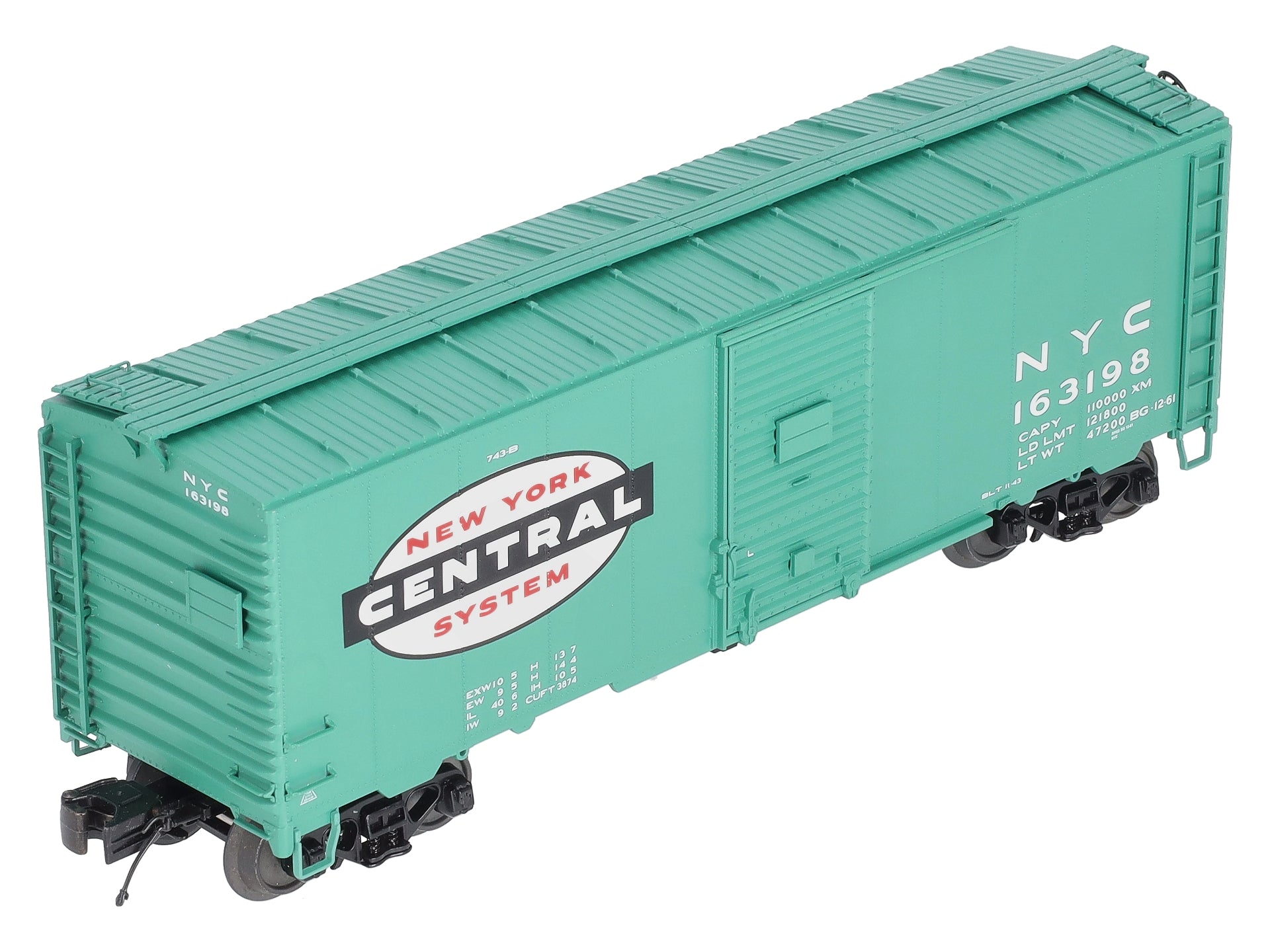 MTH 20-93469 O Gauge New York Central 40' AAR Box Car #163198 LN/Box