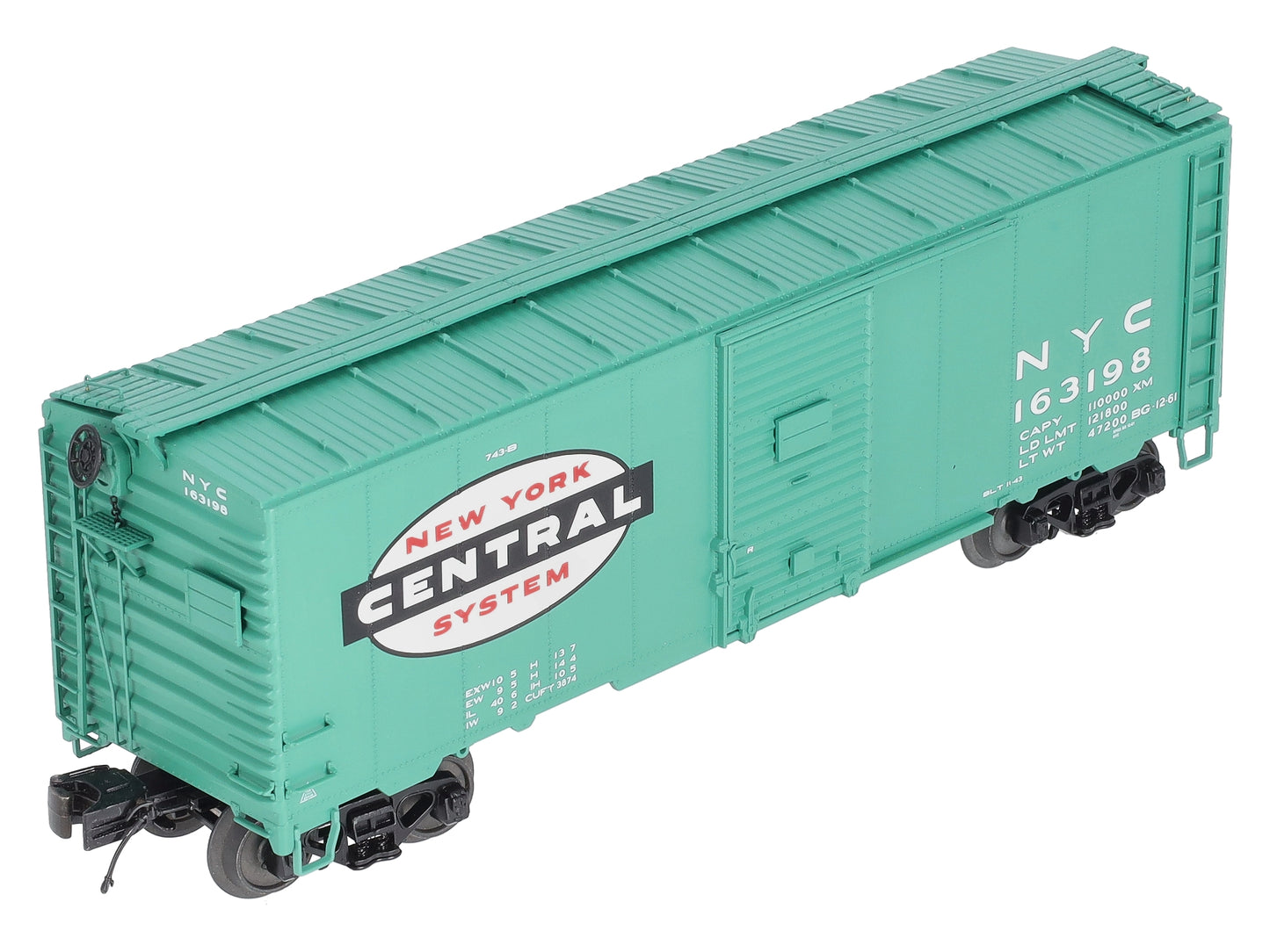 MTH 20-93469 O Gauge New York Central 40' AAR Box Car #163198 LN/Box
