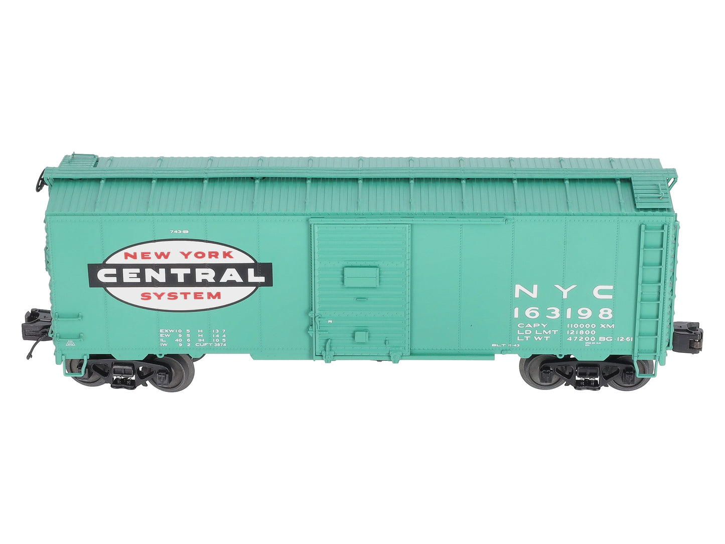 MTH 20-93469 O Gauge New York Central 40' AAR Box Car #163198 LN/Box