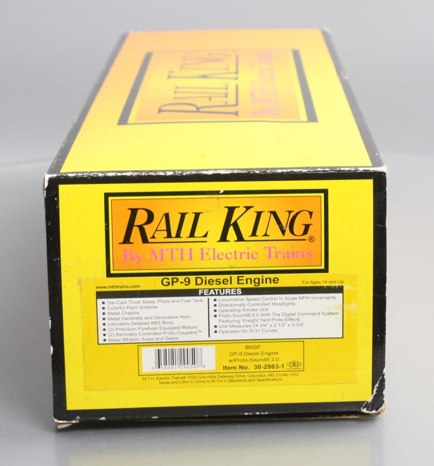 MTH 30-2983-1 O Gauge BNSF GP-9 Diesel Engine #1626 with Proto-Sound 2.0