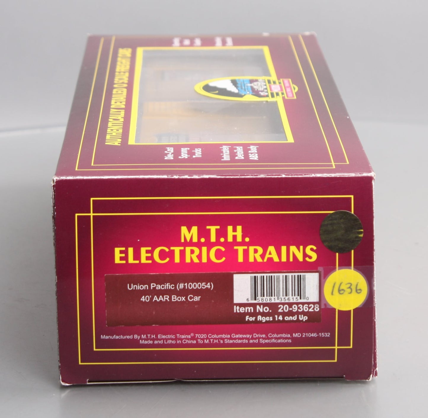 MTH 20-93628 O Union Pacific 40' AAR Boxcar #100054 NIB