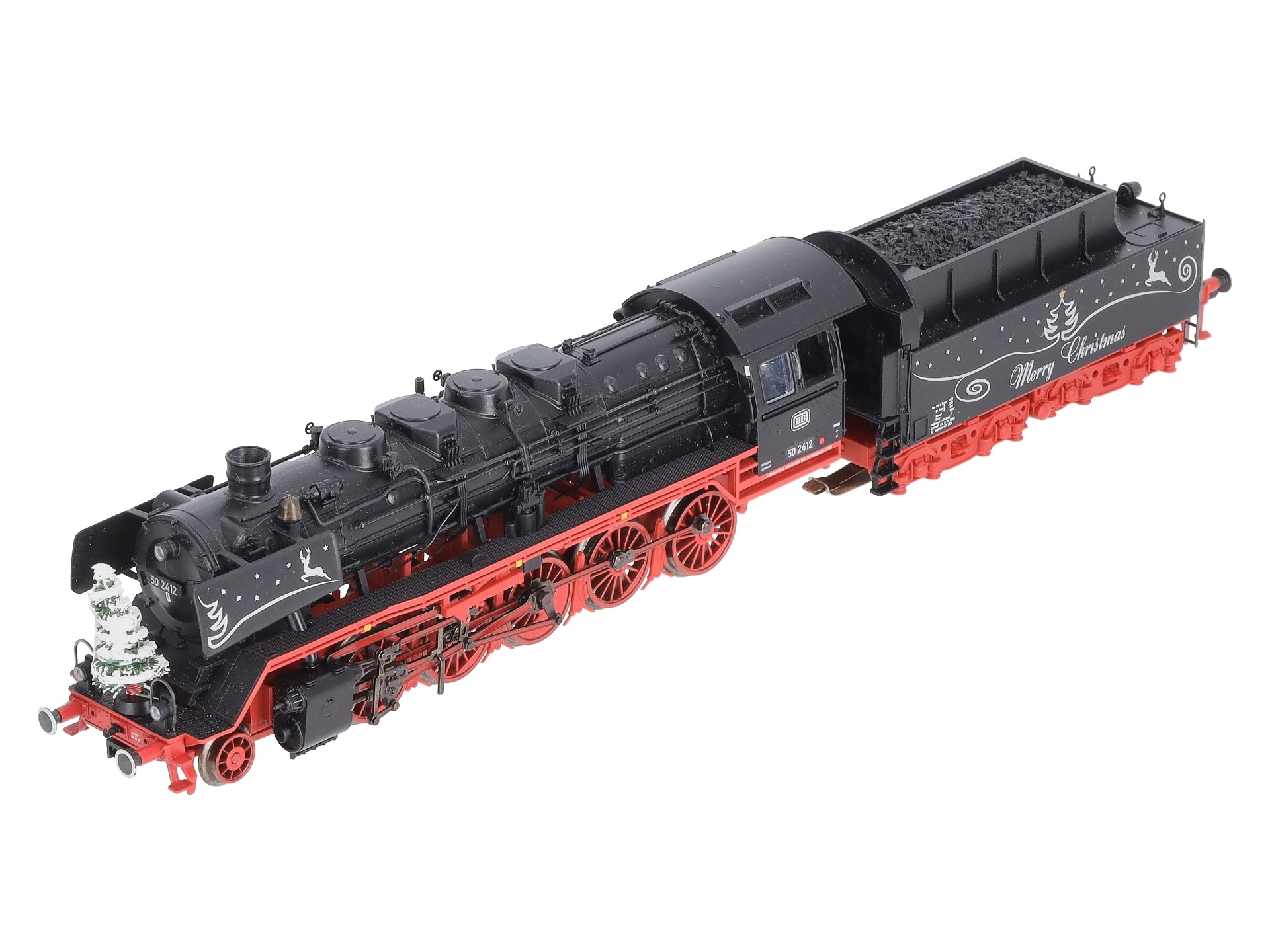 Marklin 37899 HO DB Christmas Steam Locomotive & Tender w/Display