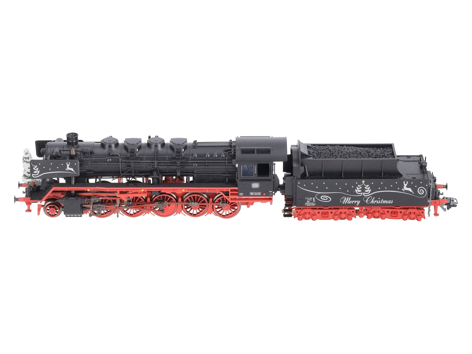 Marklin 37899 HO DB Christmas Steam Locomotive & Tender w/Display