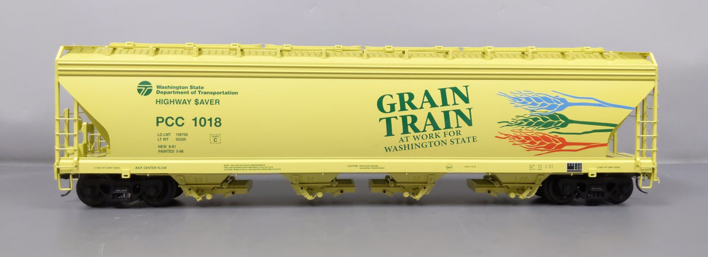 USA Trains R14136 G Scale Grain Train 4-Bay Center Flow Hopper #1018 LN/Box