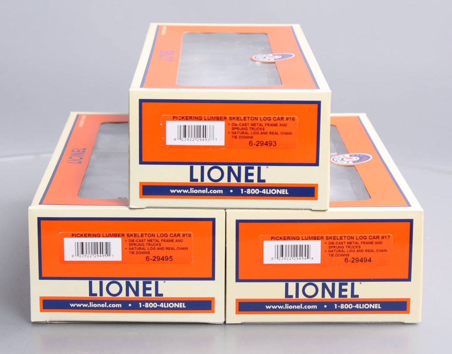 Lionel 6-29492 Pickering Lumber Log Car Set LN/Box