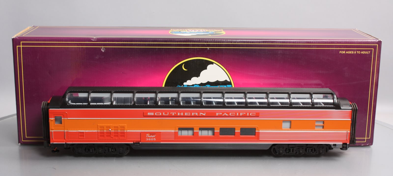 MTH 20-6717 O Southern Pacific Daylight 70' ABS Full Length Vista Dome #3605 LN/Box