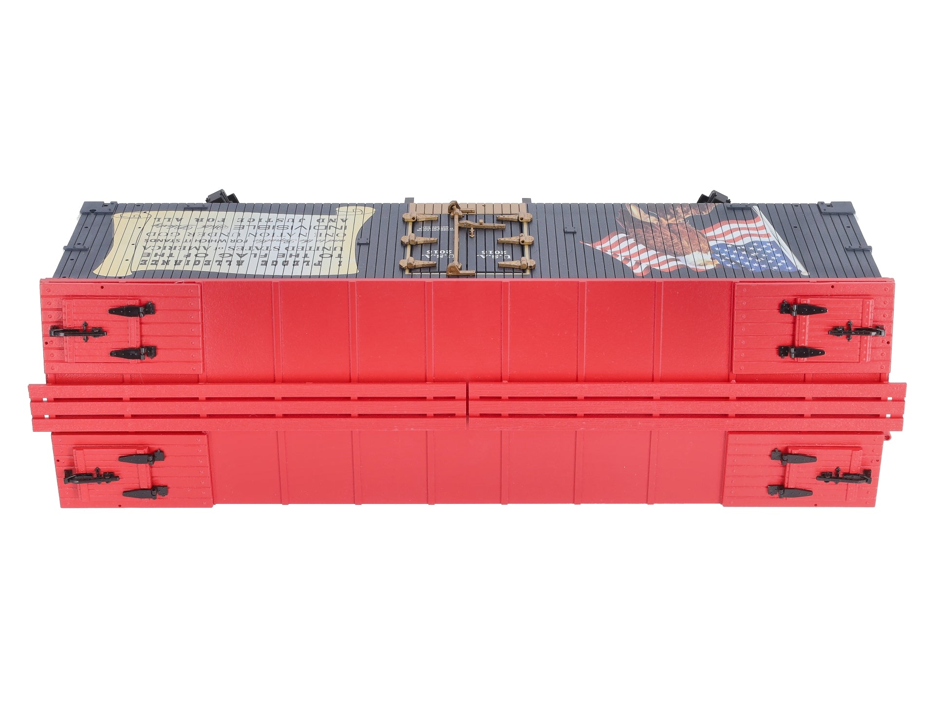 USA Trains R16487 G Pledge of Allegiance U.S. Refrigerator Cars (Dark Blue/Red)