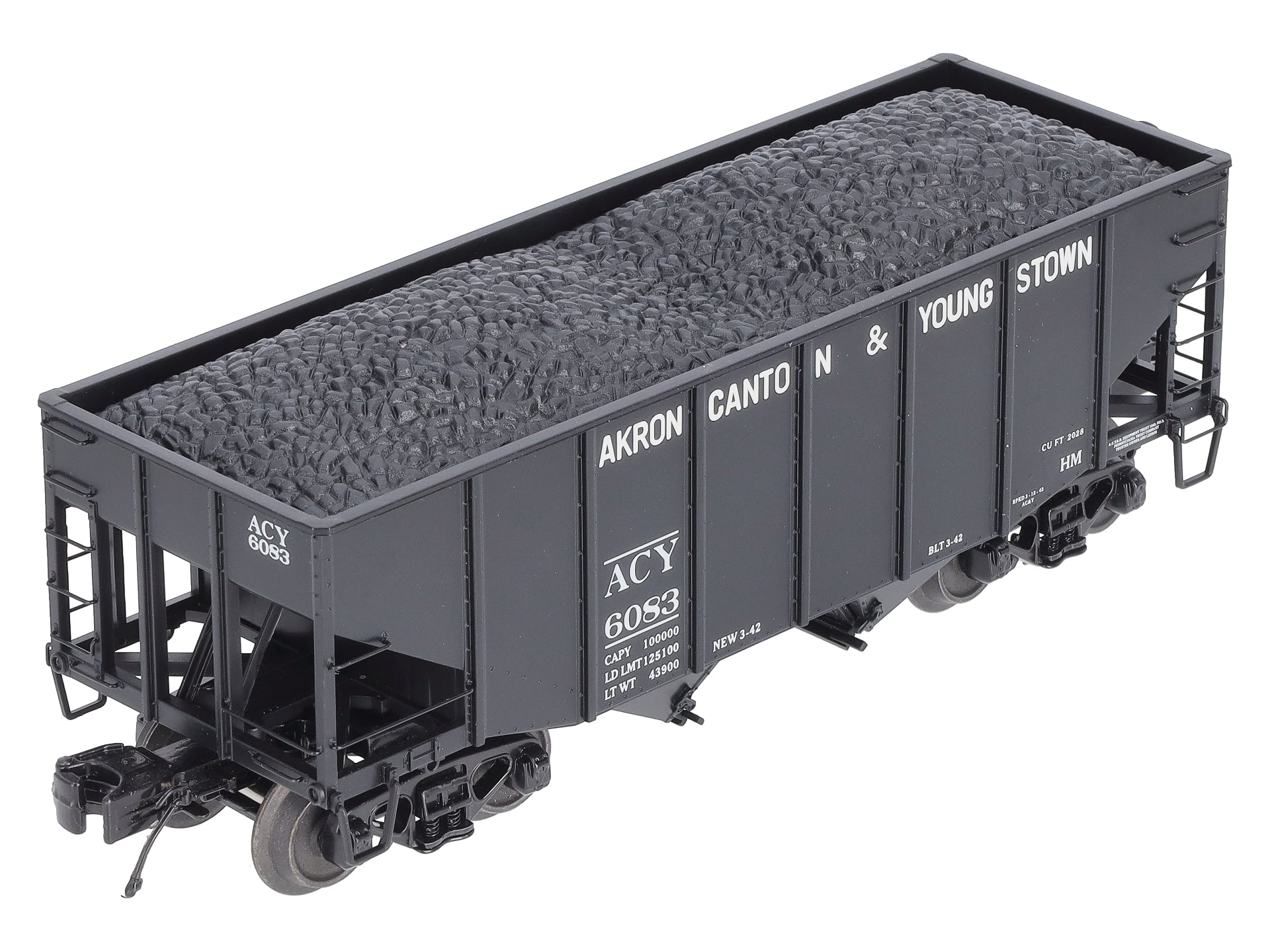 MTH 20-97396 O Akron Canton & Youngstown 2-Bay Fish Belly Hopper