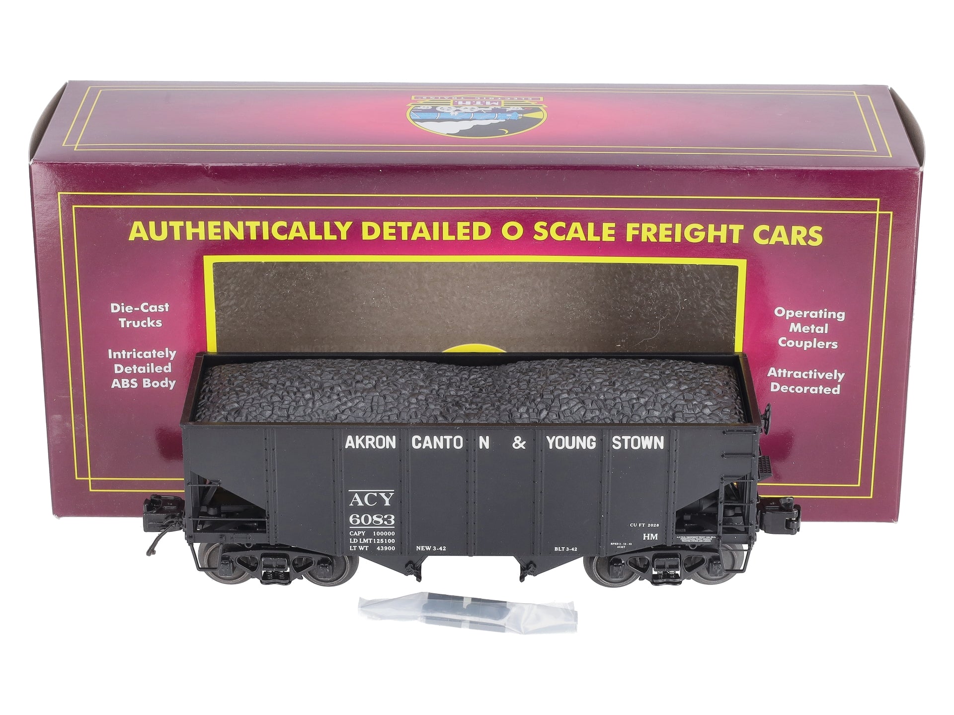 MTH 20-97396 O Akron Canton & Youngstown 2-Bay Fish Belly Hopper