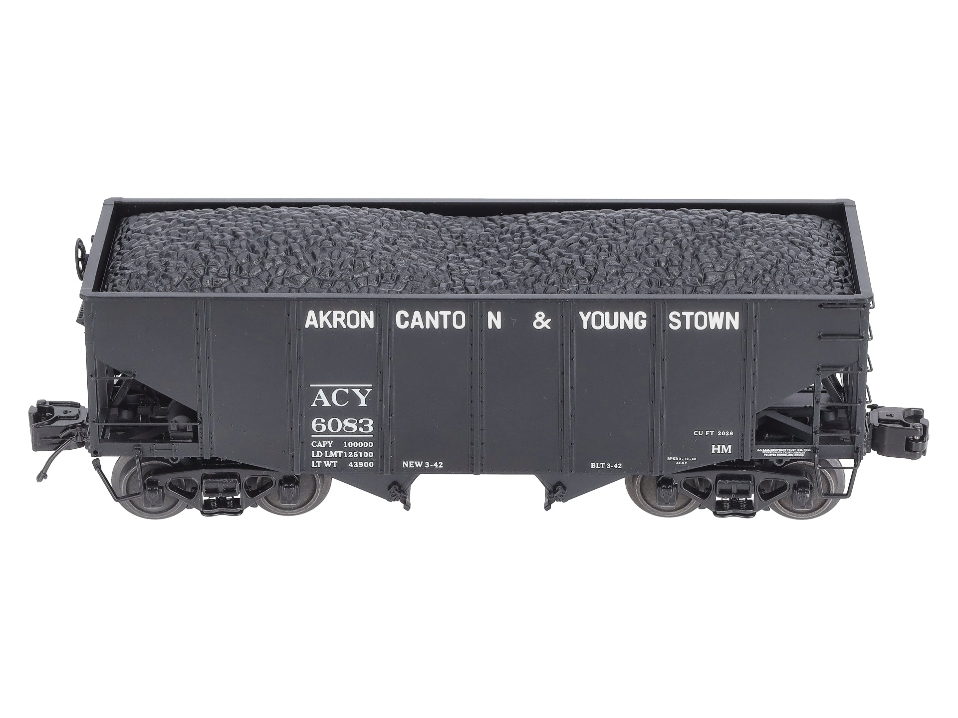 MTH 20-97396 O Akron Canton & Youngstown 2-Bay Fish Belly Hopper