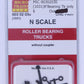 Micro-Trains 1031 N Scale Roller Bearing Trucks without Coupler Mounted