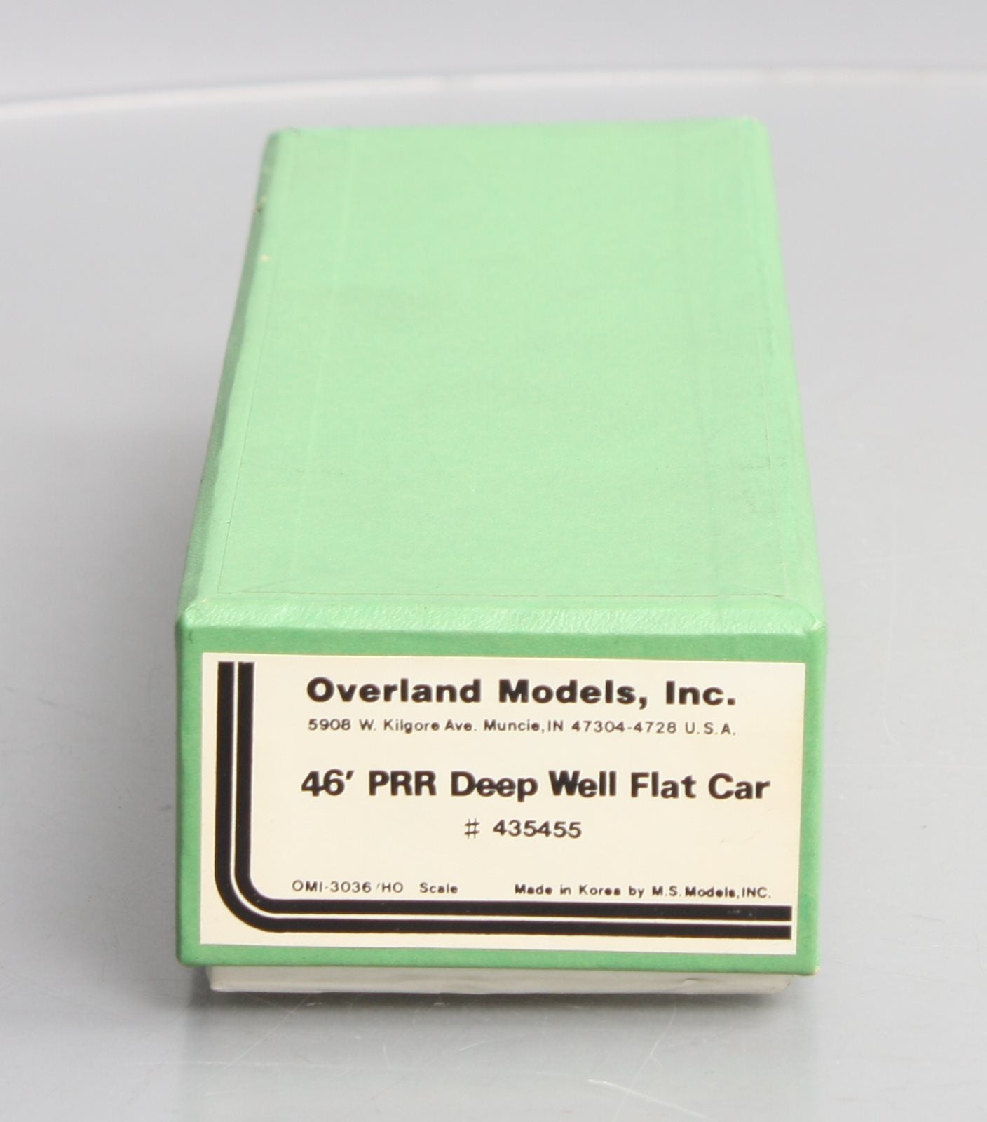 Overland 3036 HO Brass PRR 46' Deep Well Flatcar #435455 EX/Box