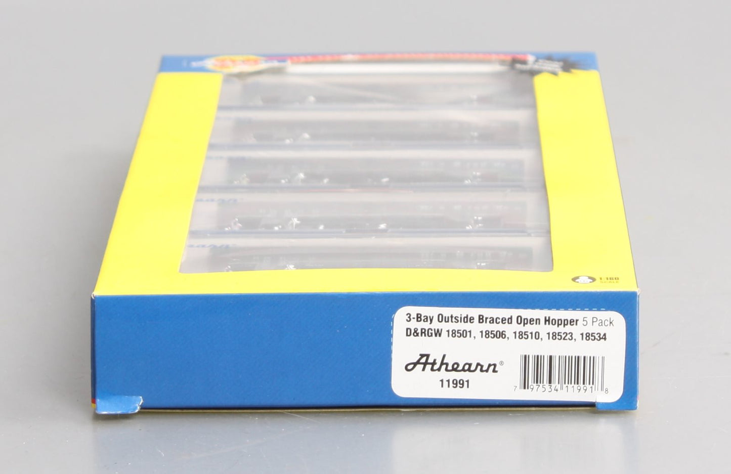 Athearn 11991 N Denver and Rio Grande Western 40' 3-Bay Ribbed Hopper #7 (5)