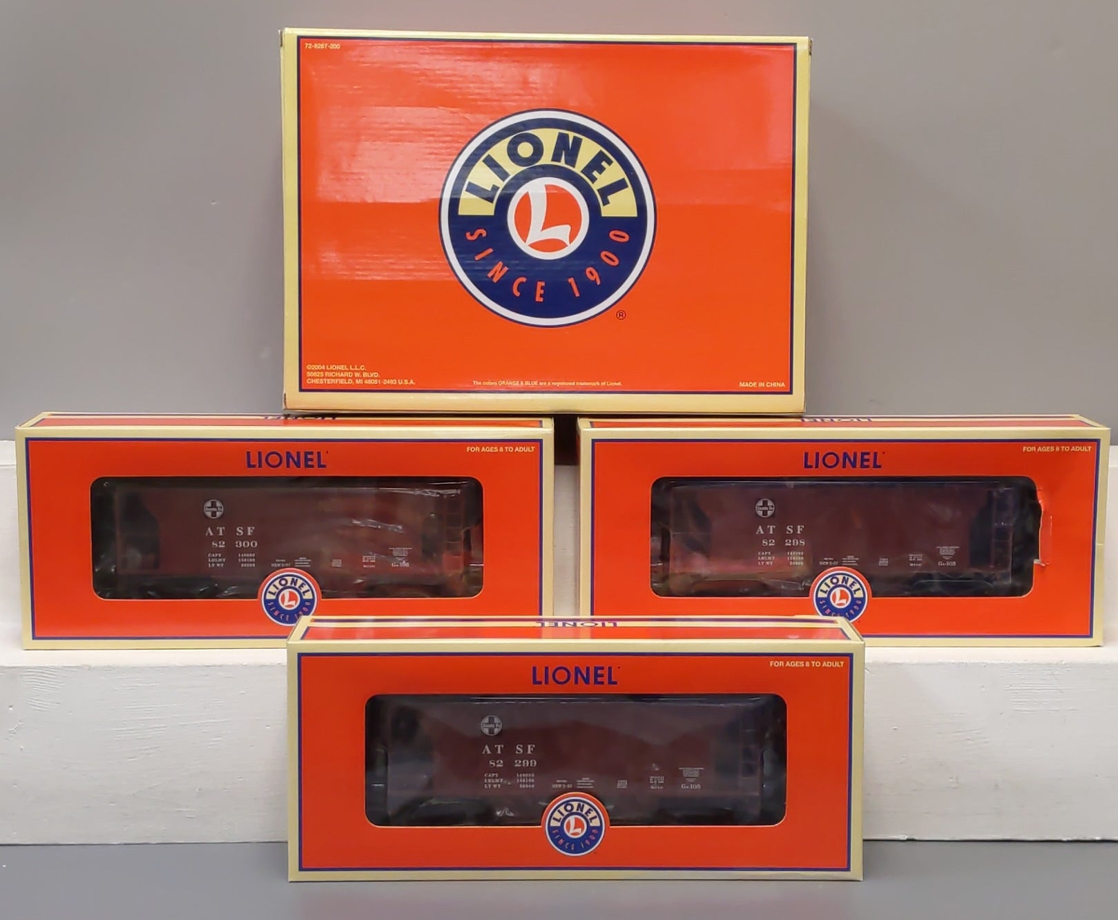 Lionel 6-11878 O Gauge Santa Fe PS-2 2-Bay Covered Hopper (Set of 3)