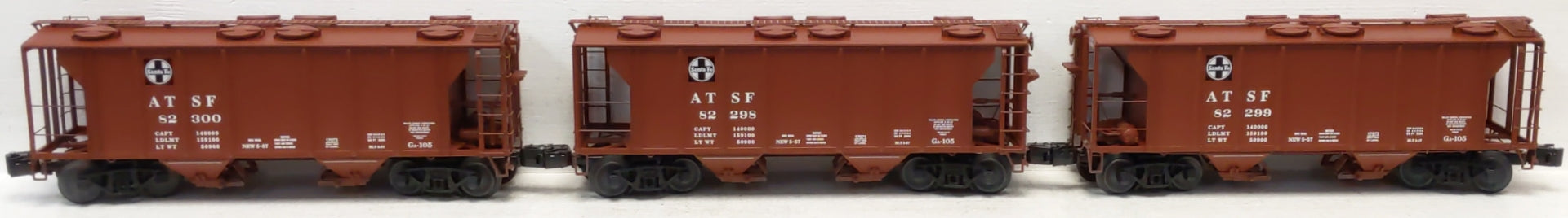 Lionel 6-11878 O Gauge Santa Fe PS-2 2-Bay Covered Hopper (Set of 3)