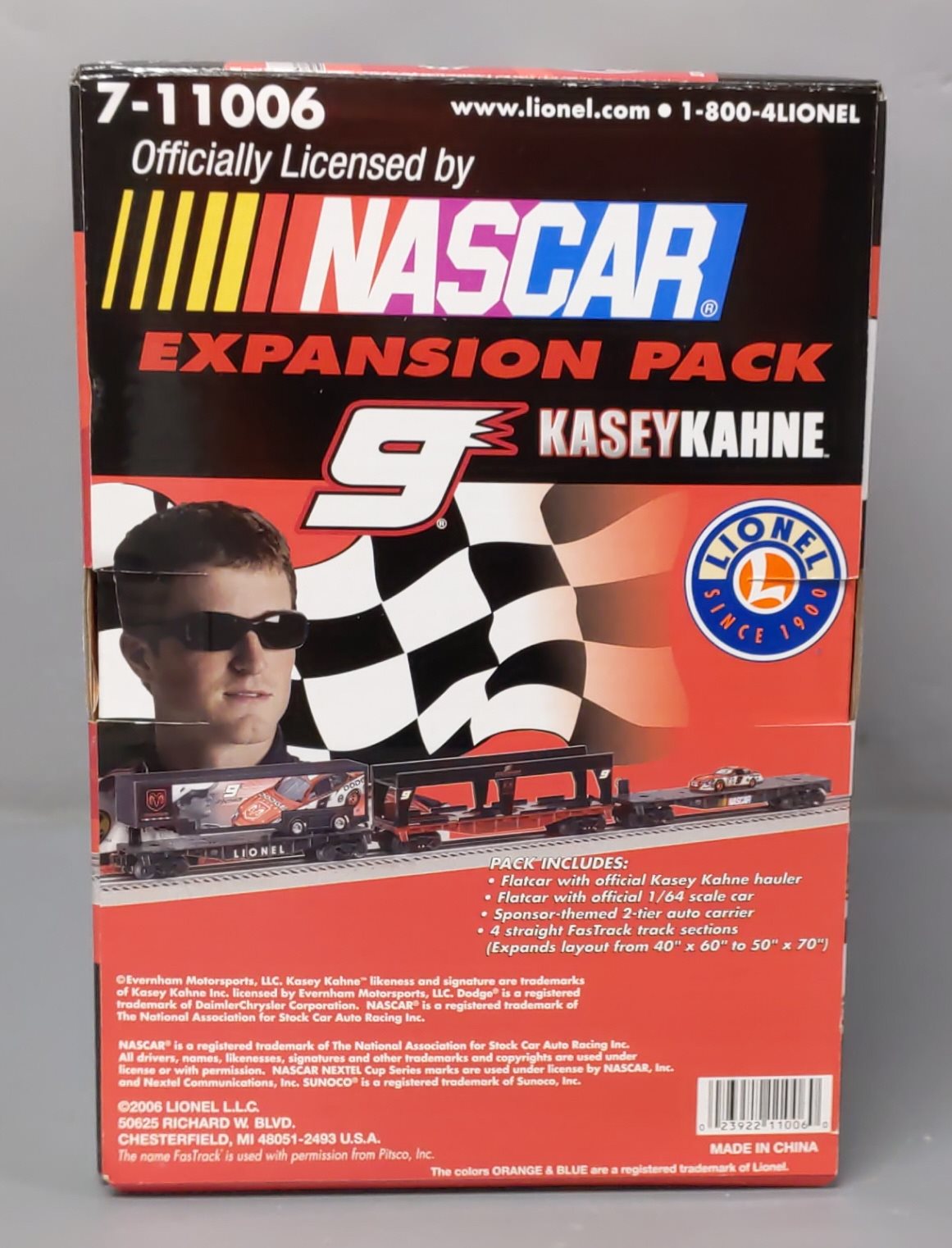 Lionel 7-11006 "O" Gauge Kasey Kahne Expansion Pack NIB