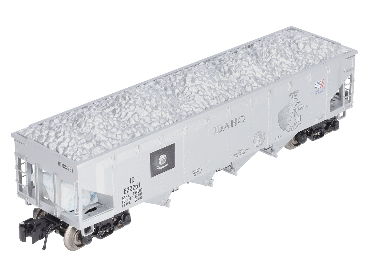 Lionel 6-22261 O Idaho State Quarter Die Cast 4-Bay Hopper Bank