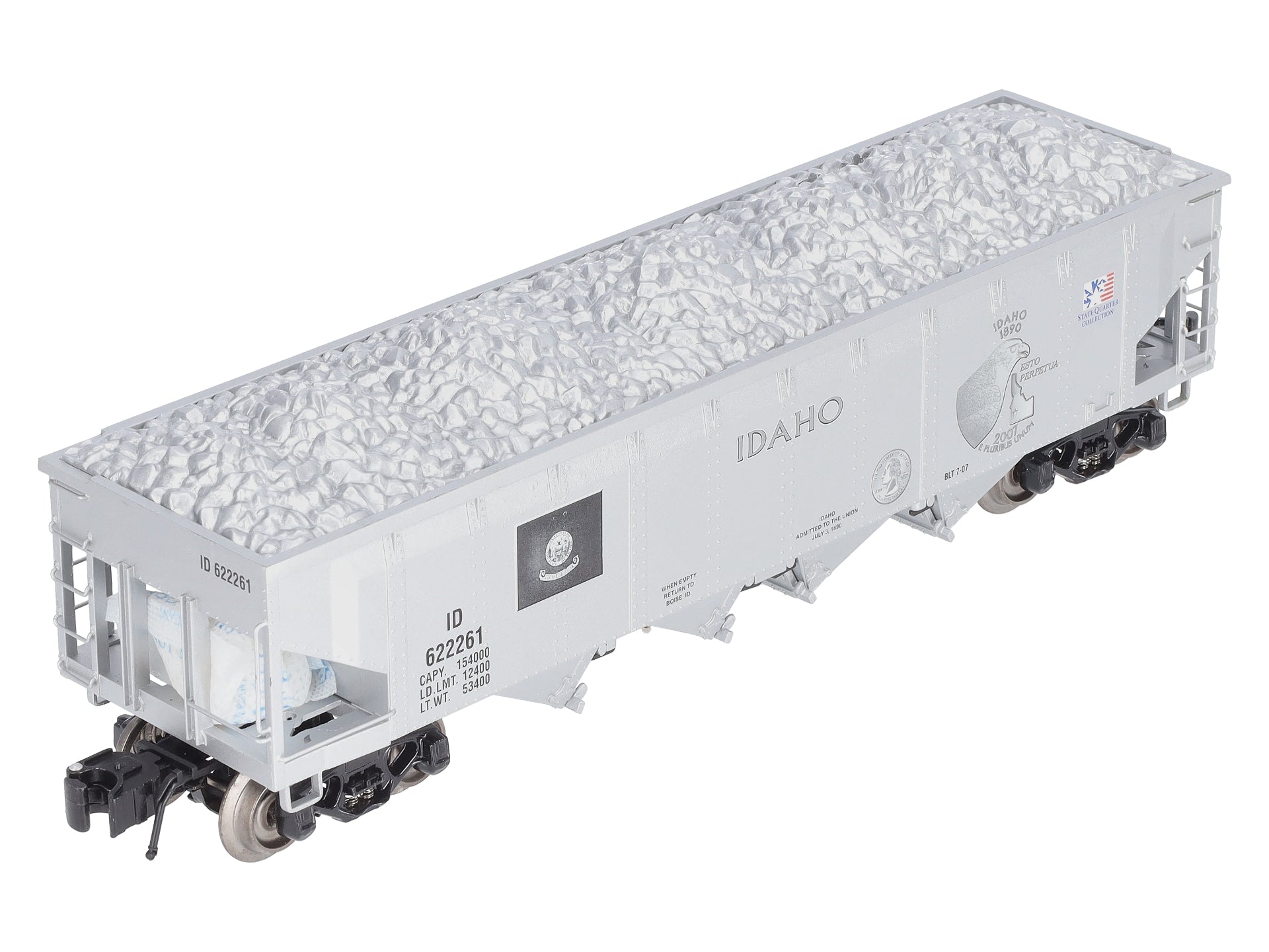Lionel 6-22261 O Idaho State Quarter Die Cast 4-Bay Hopper Bank