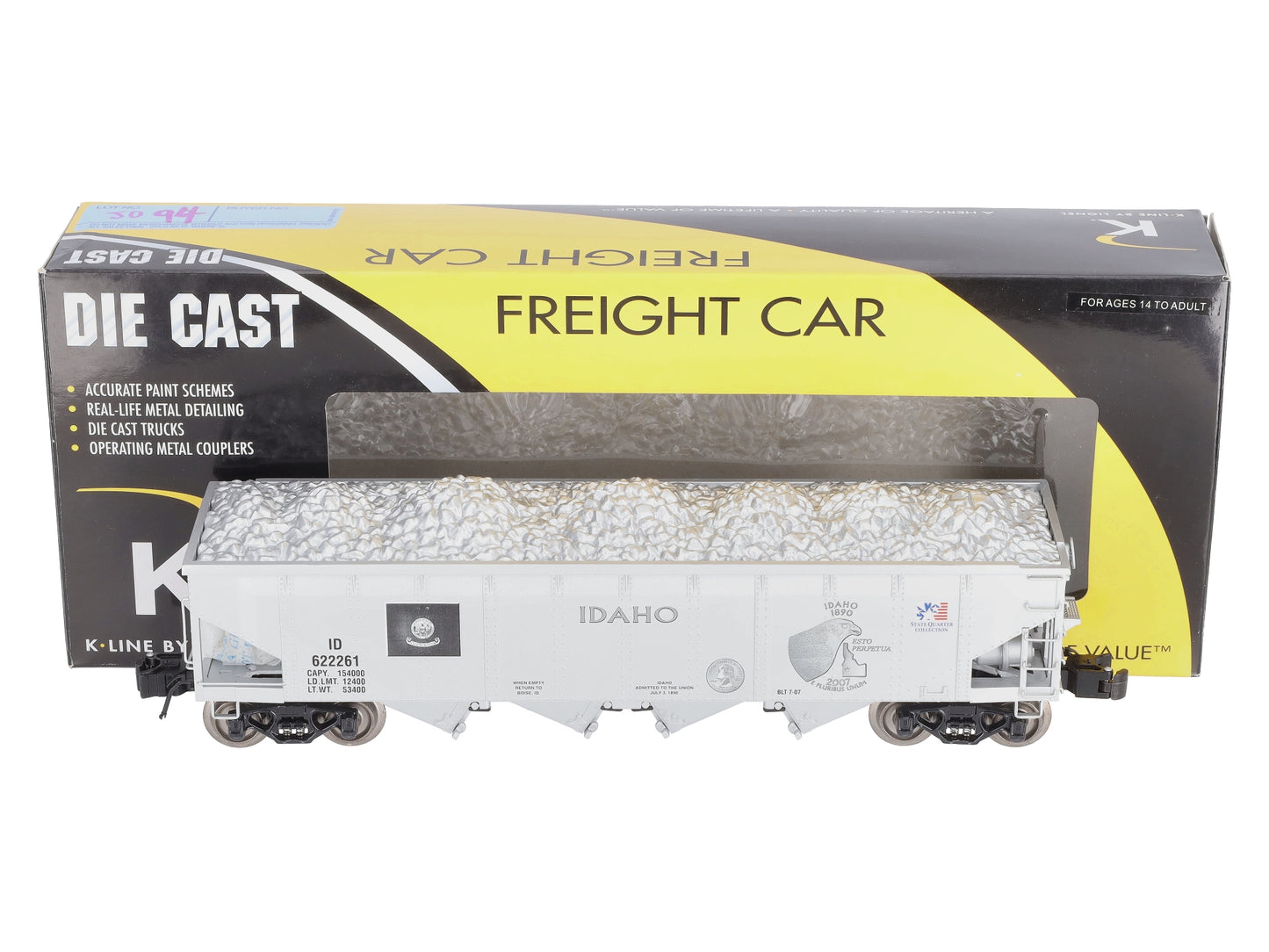 Lionel 6-22261 O Idaho State Quarter Die Cast 4-Bay Hopper Bank