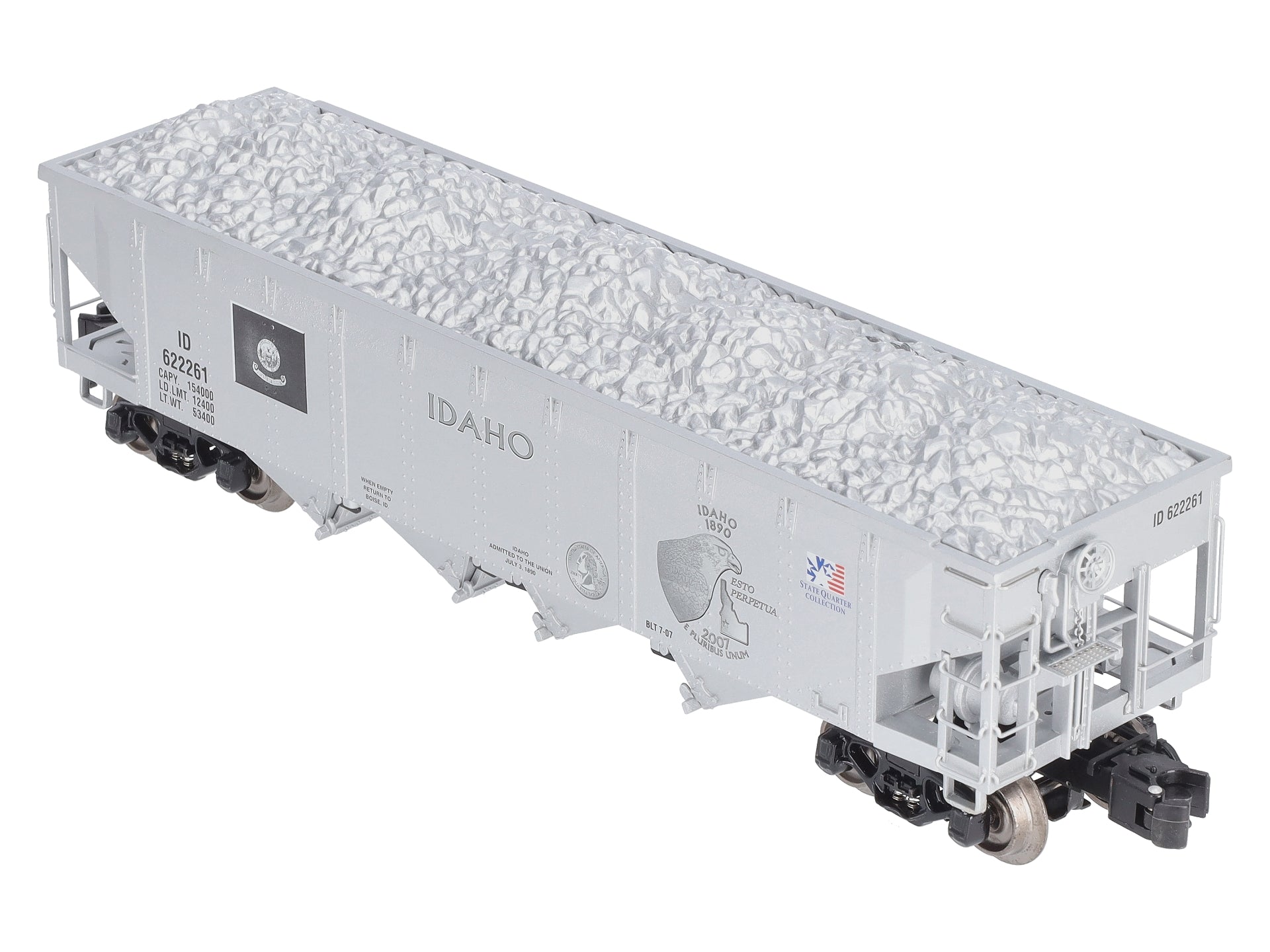 Lionel 6-22261 O Idaho State Quarter Die Cast 4-Bay Hopper Bank