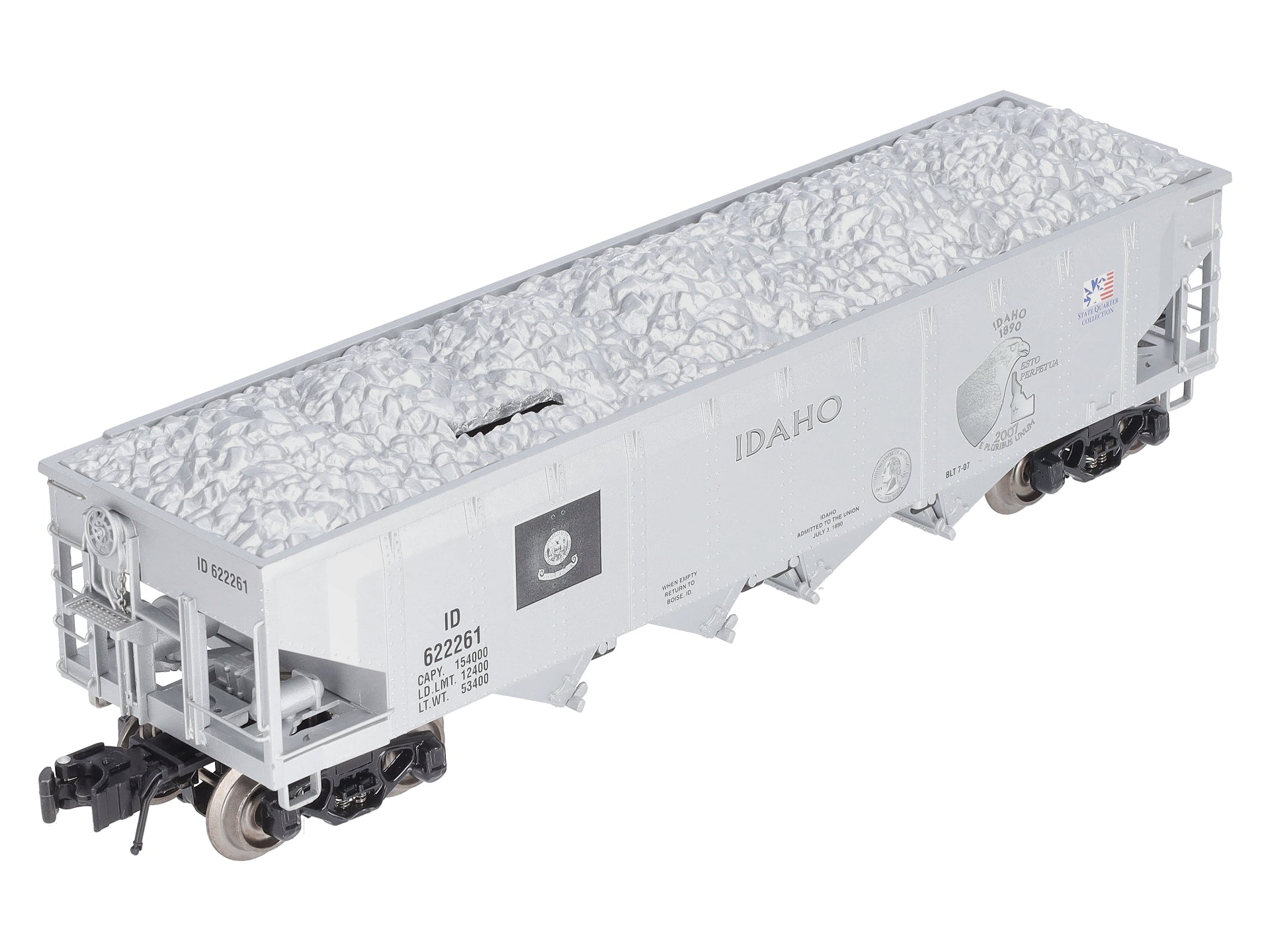 Lionel 6-22261 O Idaho State Quarter Die Cast 4-Bay Hopper Bank