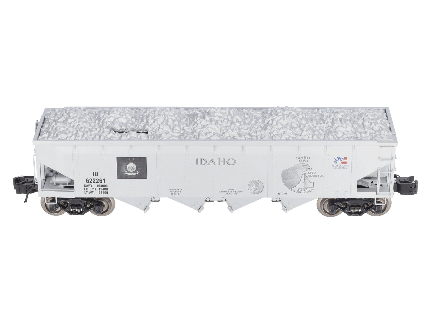 Lionel 6-22261 O Idaho State Quarter Die Cast 4-Bay Hopper Bank