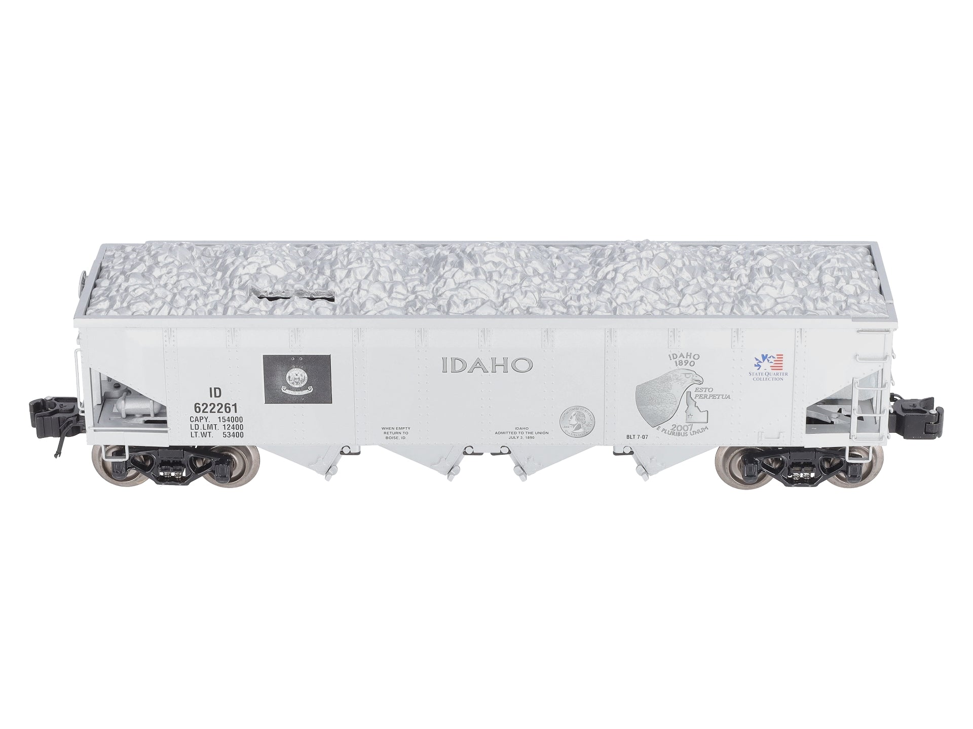Lionel 6-22261 O Idaho State Quarter Die Cast 4-Bay Hopper Bank